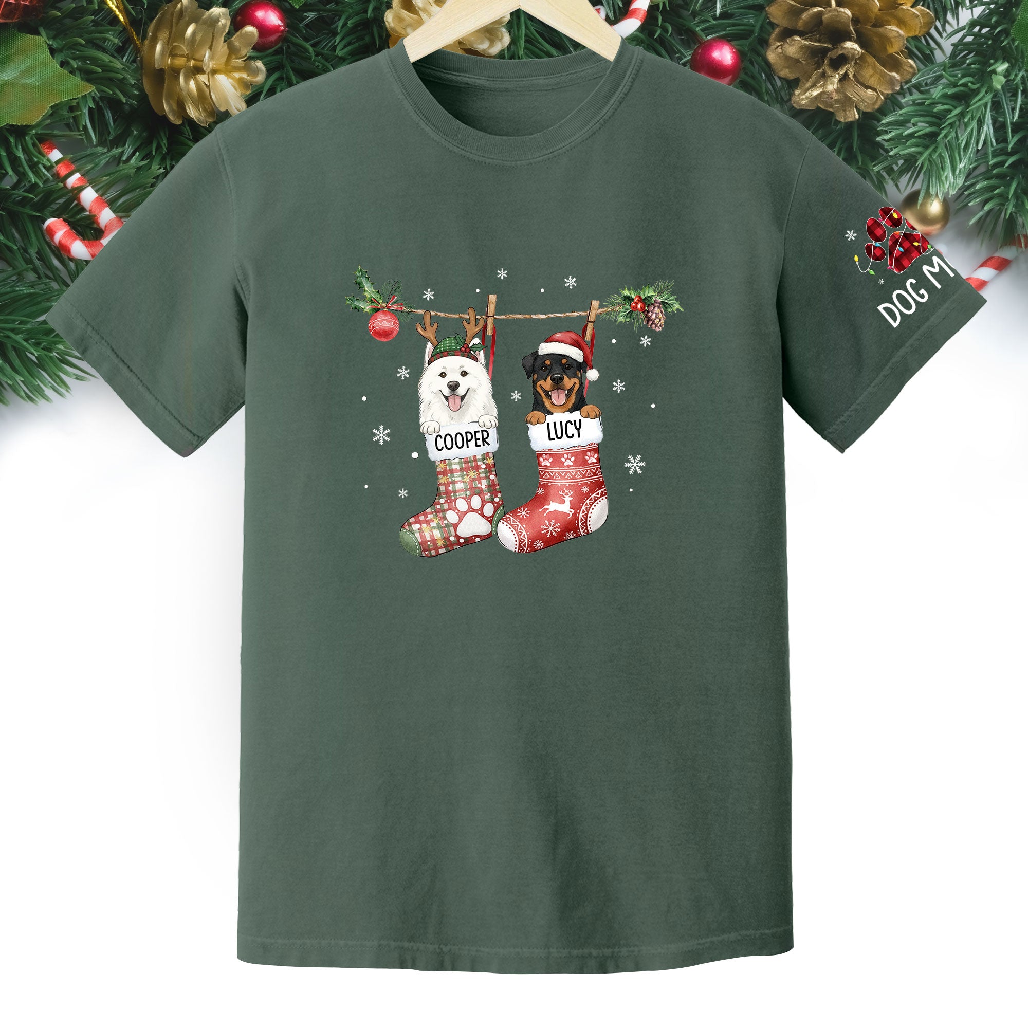 Custom Dog Lover Tee – Personalized Christmas Shirt, Cute Gift for Pet Lovers