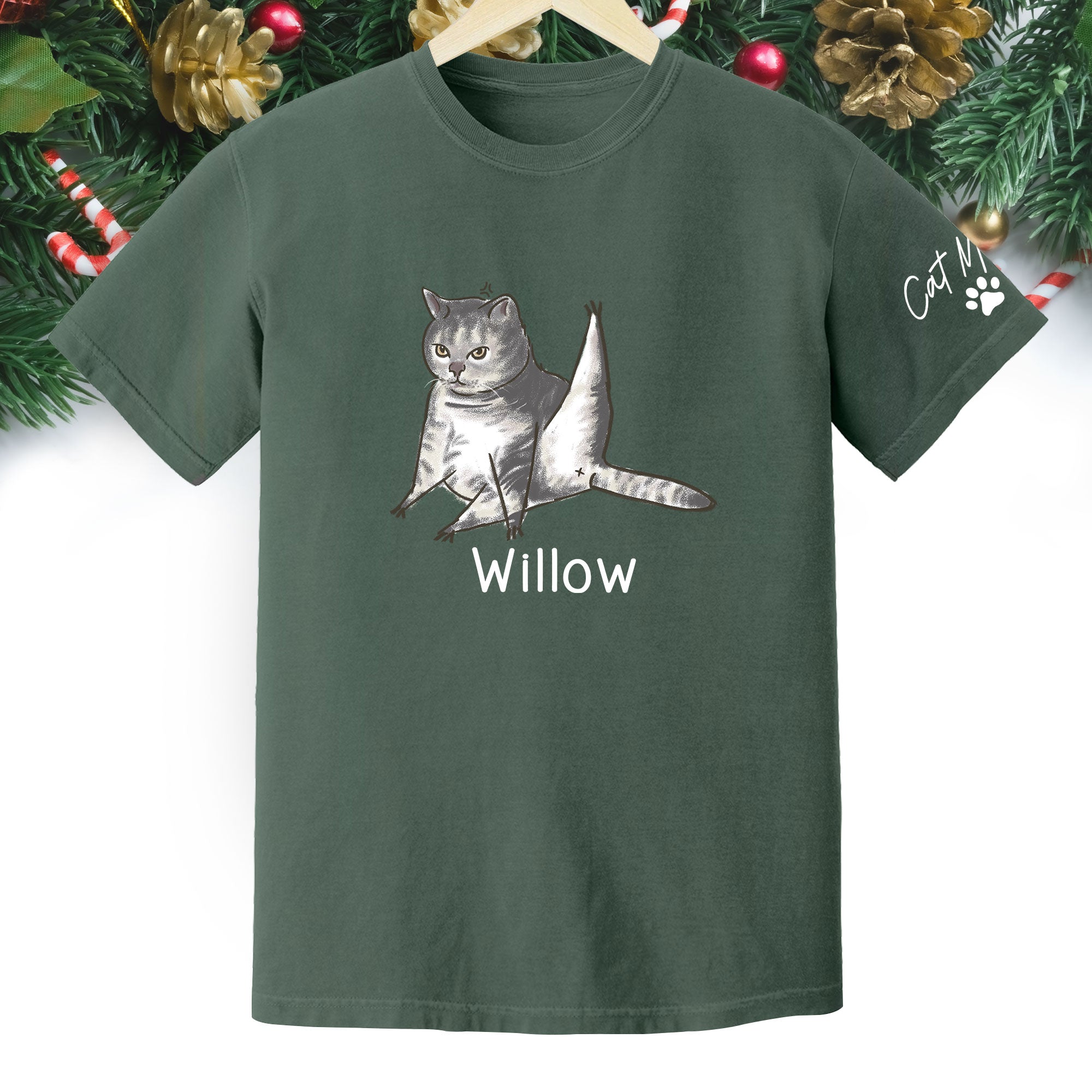 Custom Cat Mom T-Shirt – Personalized Funny Cat Shirt with Pet Photo & Name, Unique Gift for Cat Lovers
