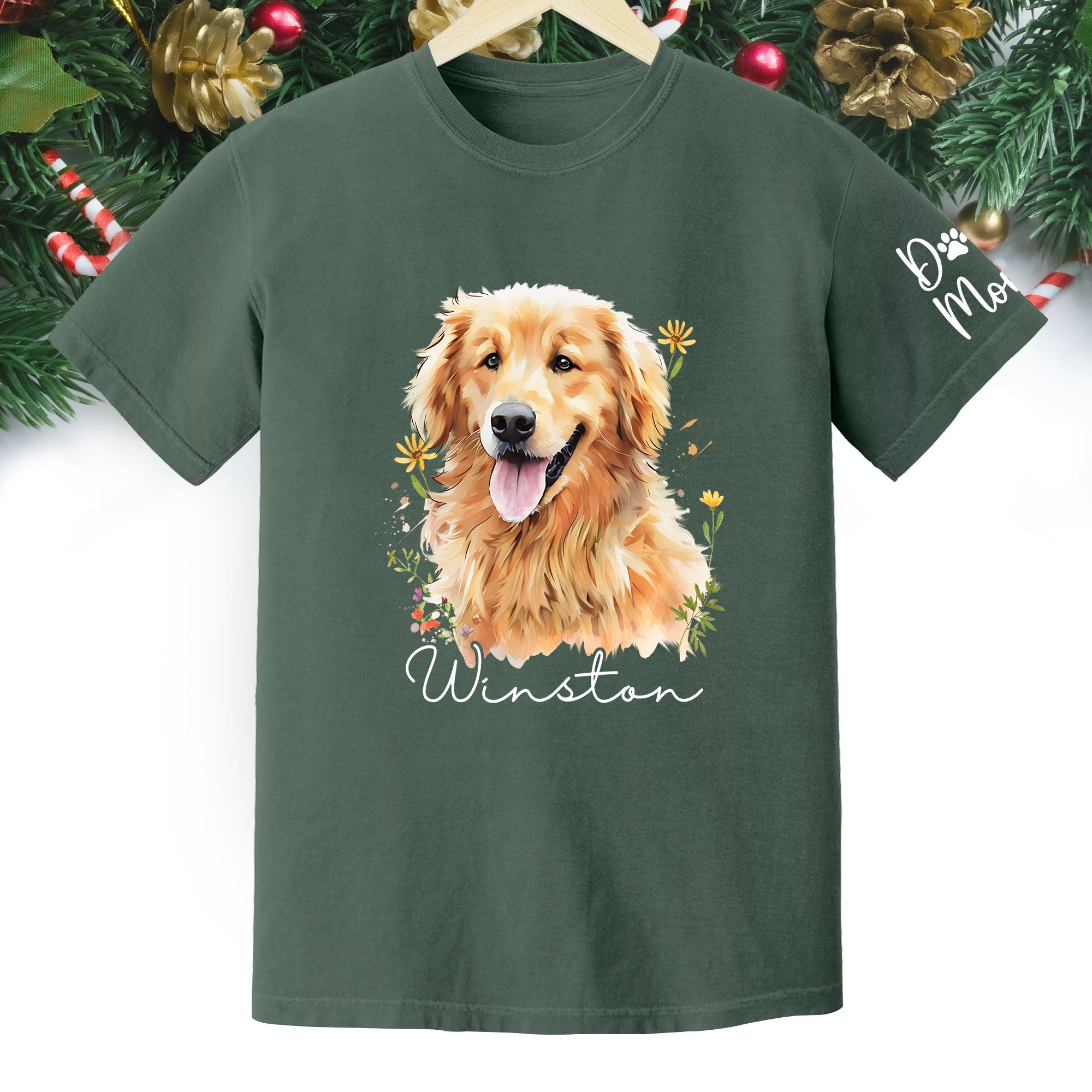 Custom Pet Portrait T-Shirt – Personalized Dog Lover Tee, Unique Gift for Dog Mom & Dog Dad