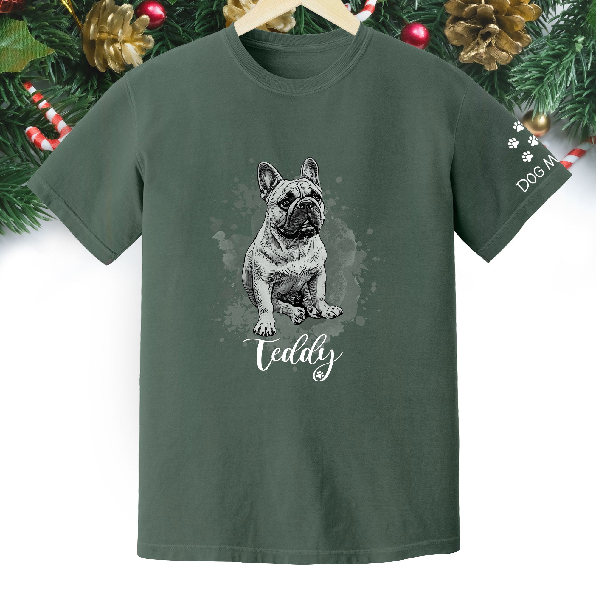 Custom Dog Mom T-Shirt – Personalized Pet Portrait Tee from Photo, Unique Gift for Dog Lovers