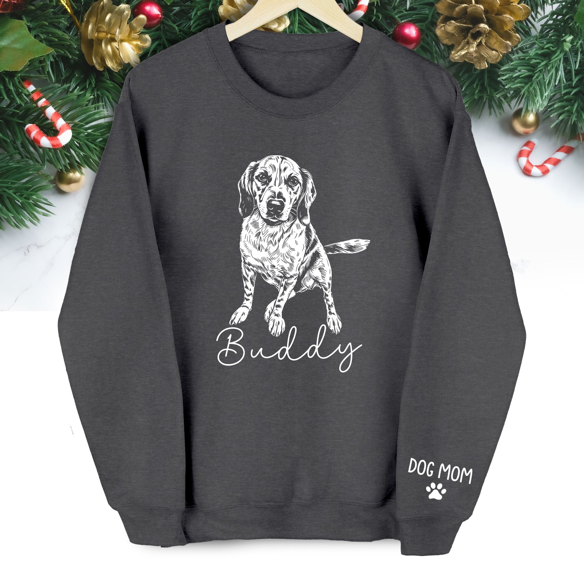 Custom Dog Mom Sweatshirt – Personalized with Your Dog’s Picture, Great Gift for Dog Lovers