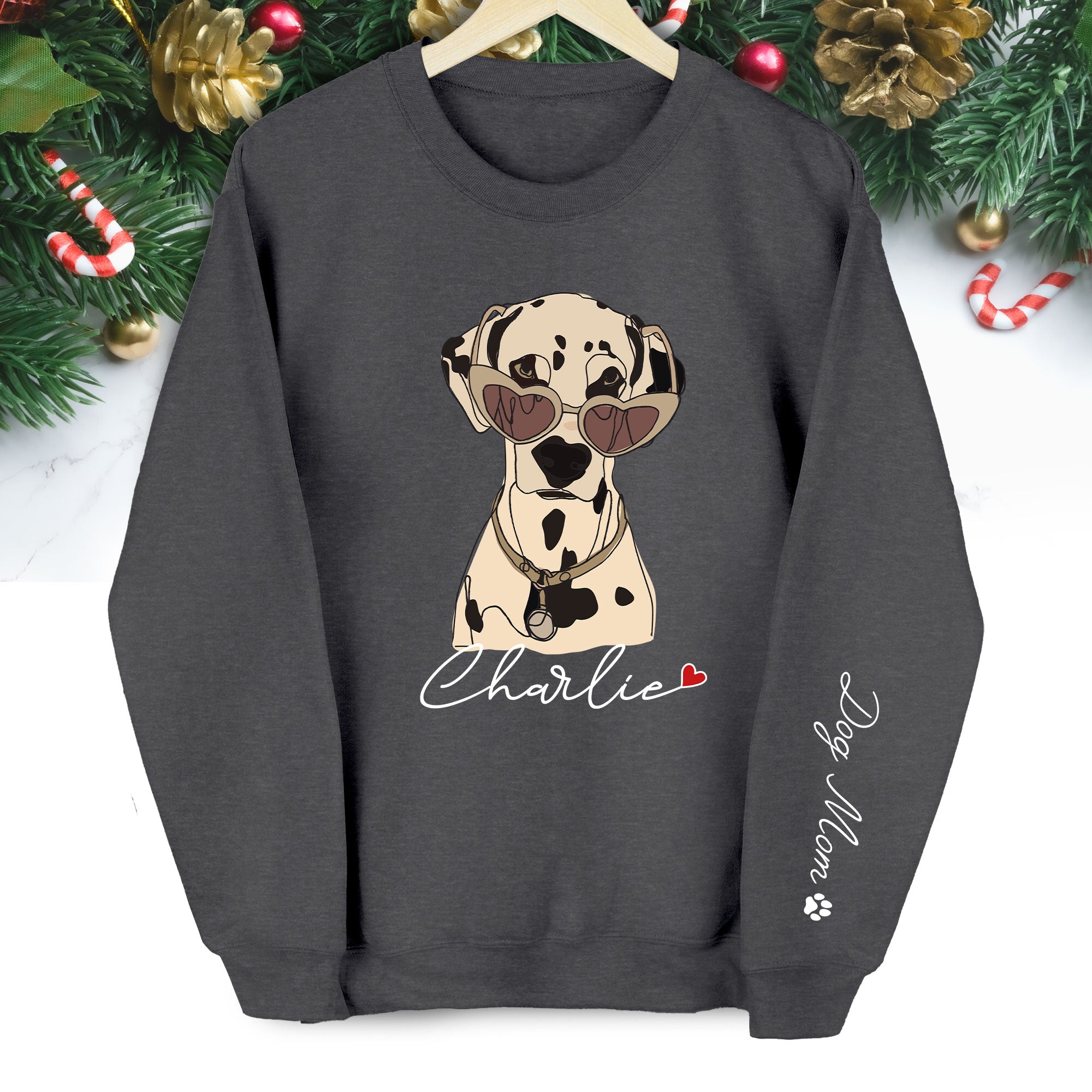 Custom Dog Sweatshirt – Personalized Pet Design with Your Dog’s Minimalist Portrait