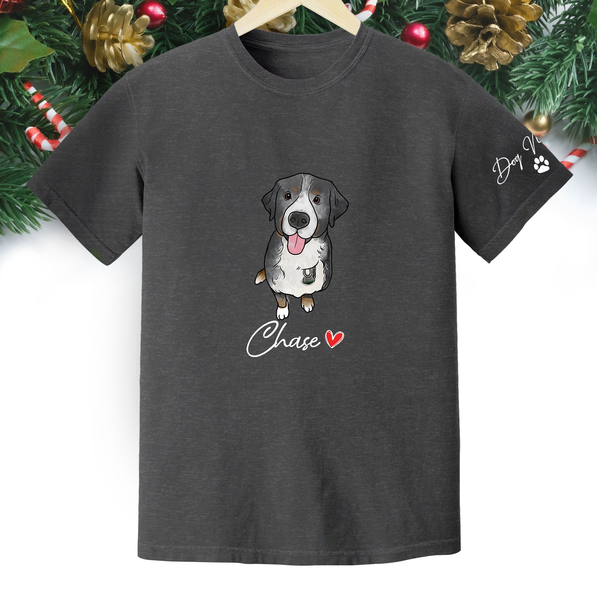 Personalized Dog Christmas Shirt – Custom Pet Photo Shirt, Gift for Dog Mom, Dog Dad