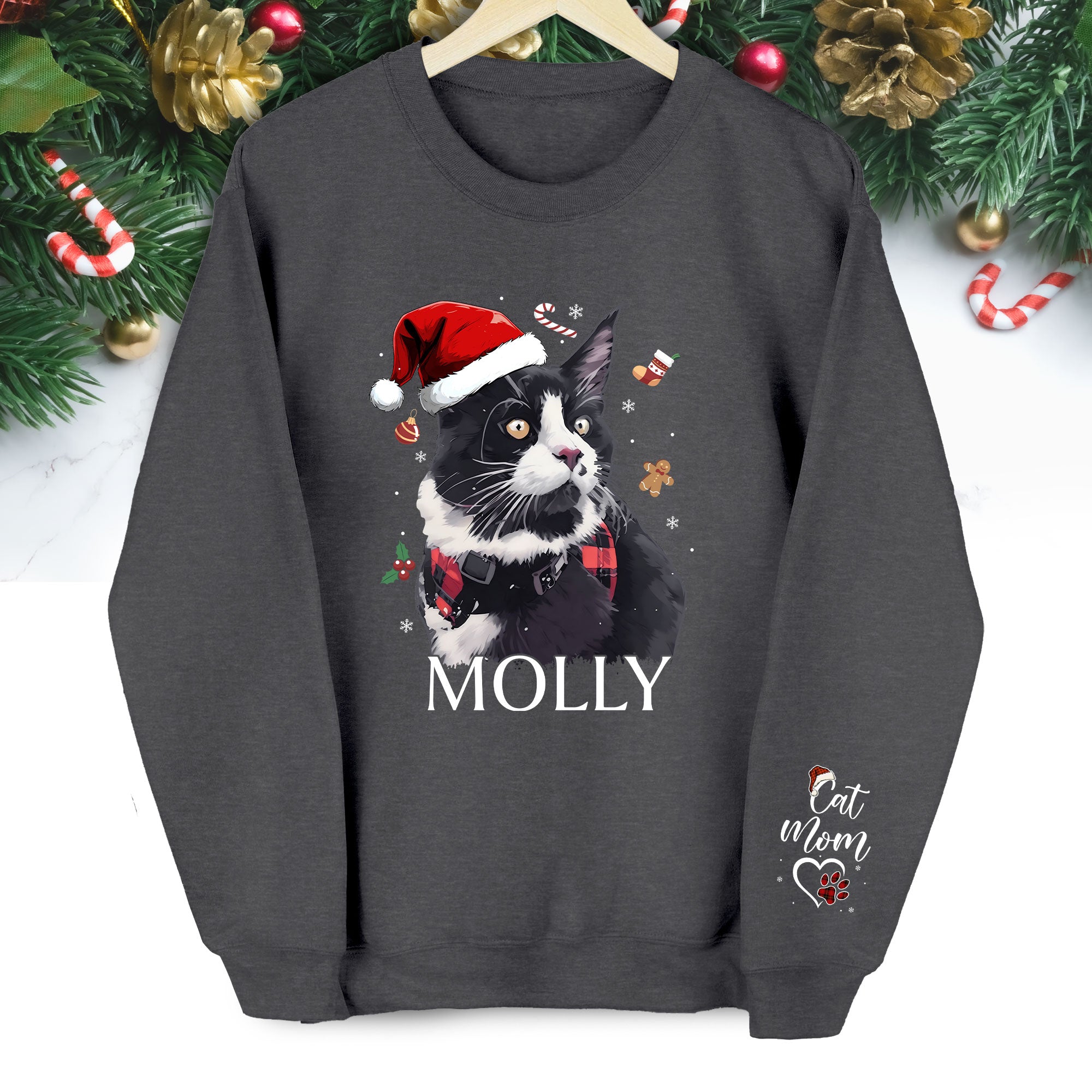 Personalized Sweatshirt for Cat Moms – Custom Cat Design with Your Pet’s Photo