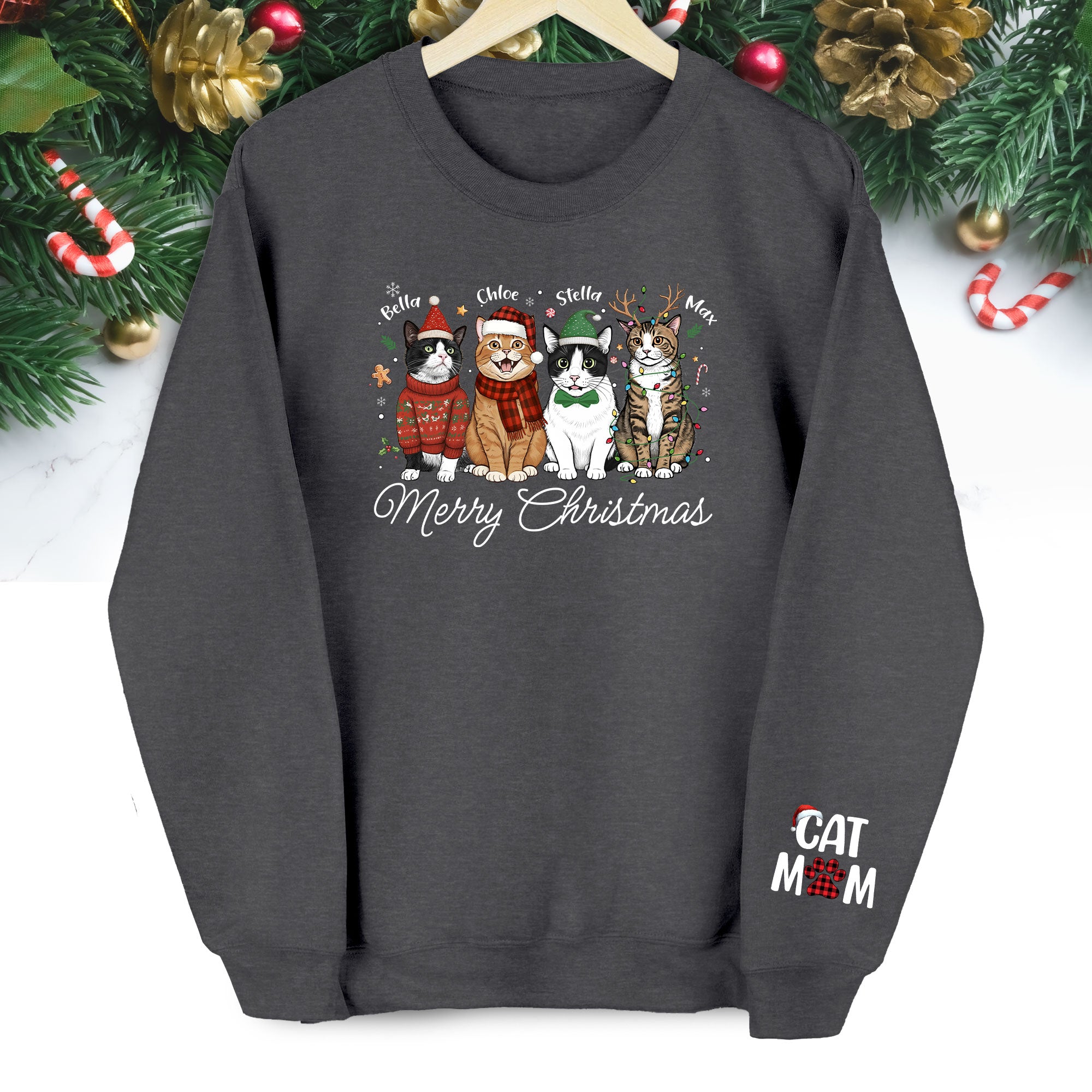 Custom Cat Mom Sweatshirt – Christmas Sweatshirt  for Women