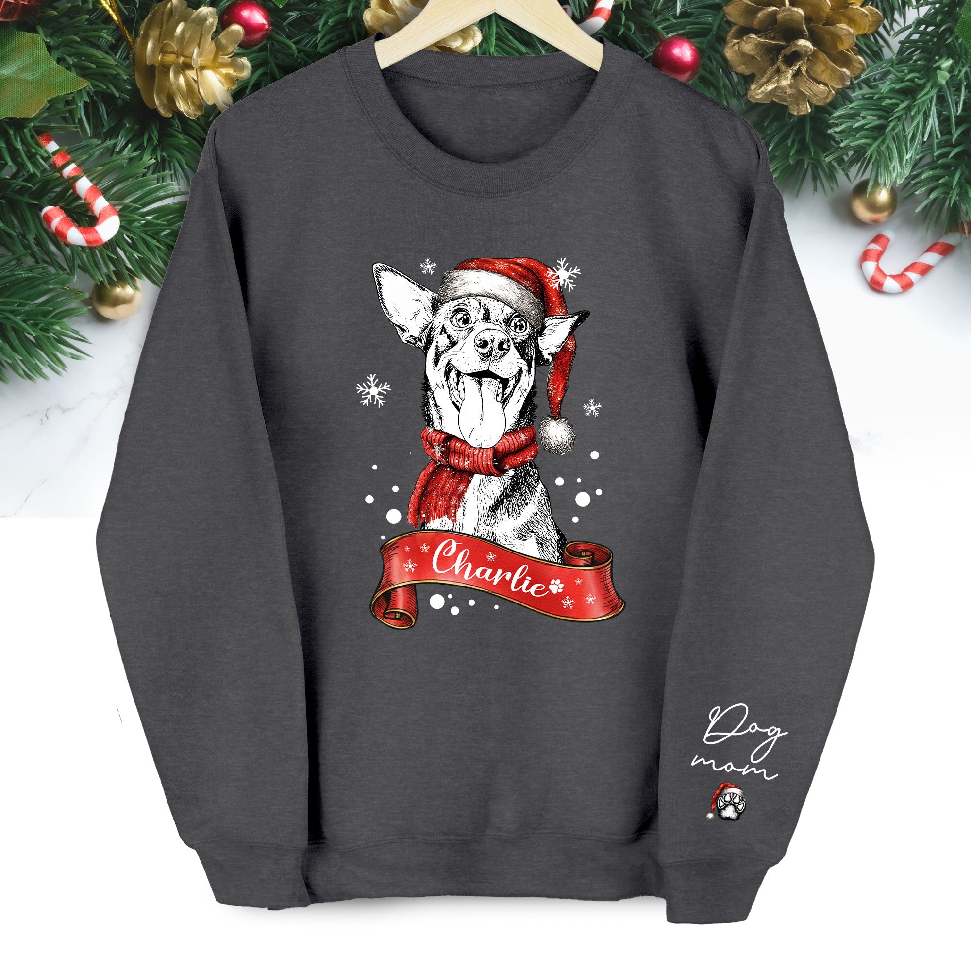 Personalized Dog Mom Sweatshirt, Dog Mom Gift, Christmas Sweatshirts For Women