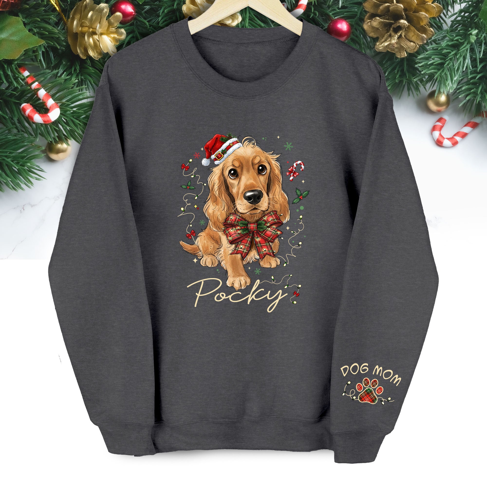 Dog Mom Christmas Sweatshirt – Custom Pet Lover Gift