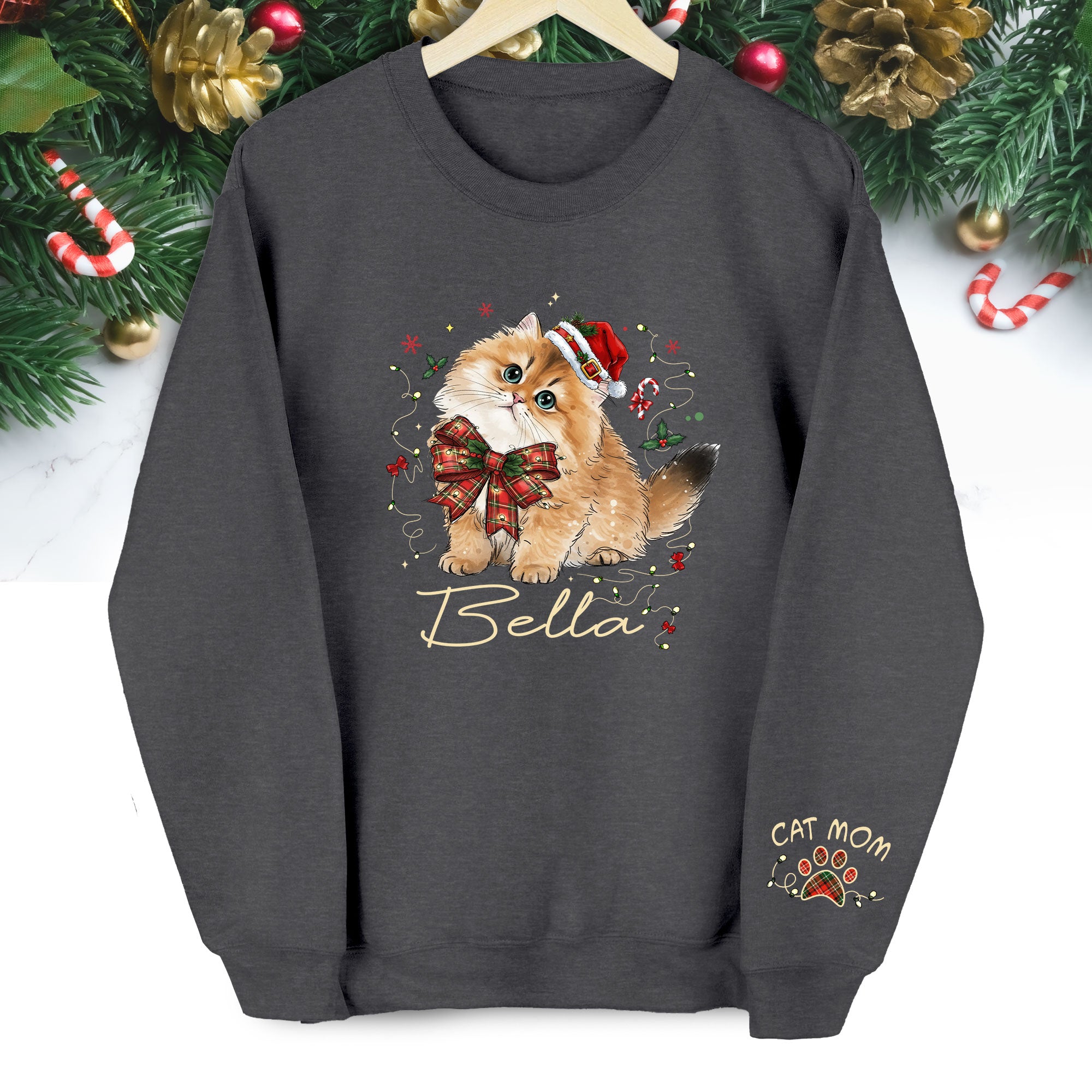 Custom Pet Lover Sweatshirt – Handmade Christmas Gift for Women & Cat Moms