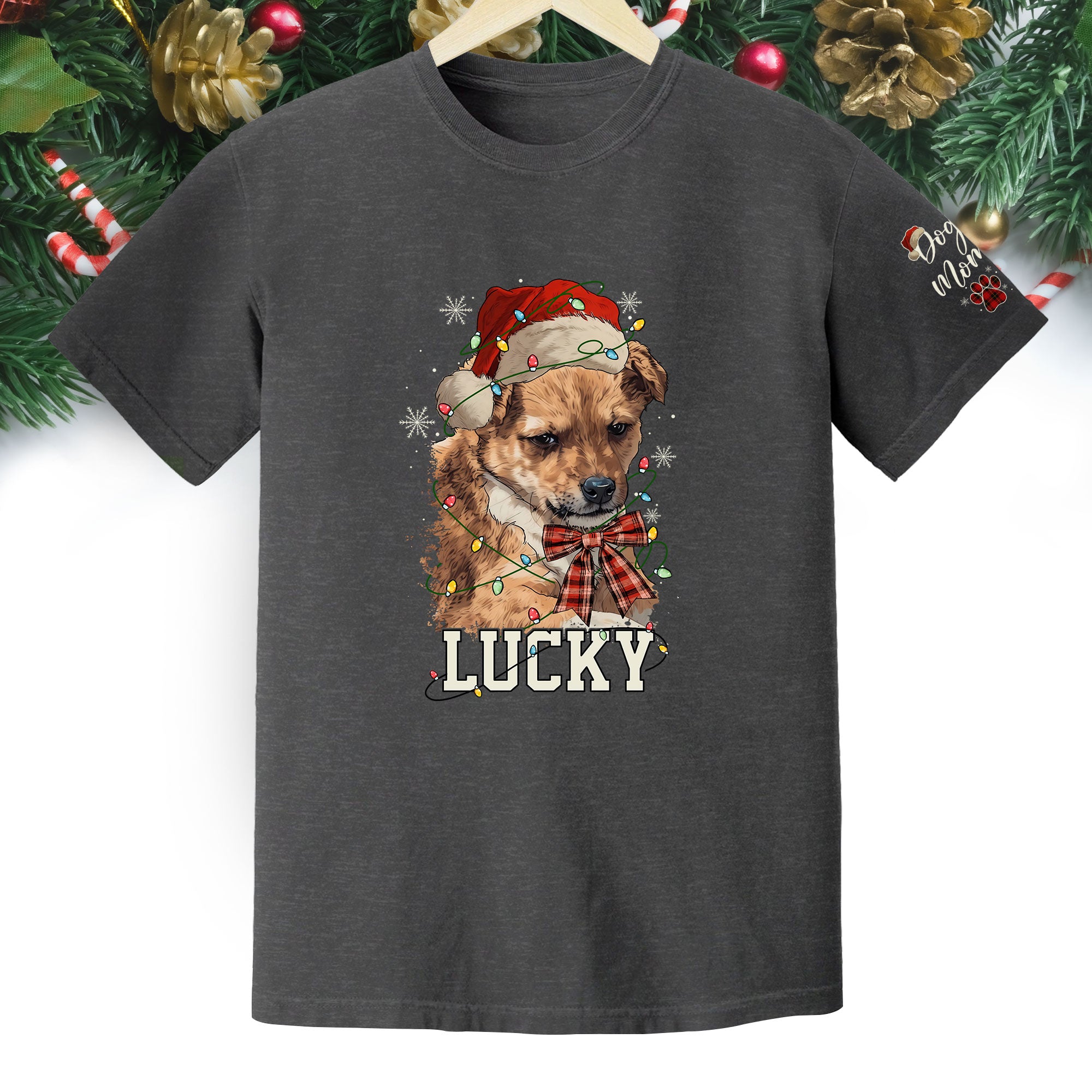 Custom Dog Shirt – Personalized Pet Photo T-Shirt, Holiday Gift for Dog Mom