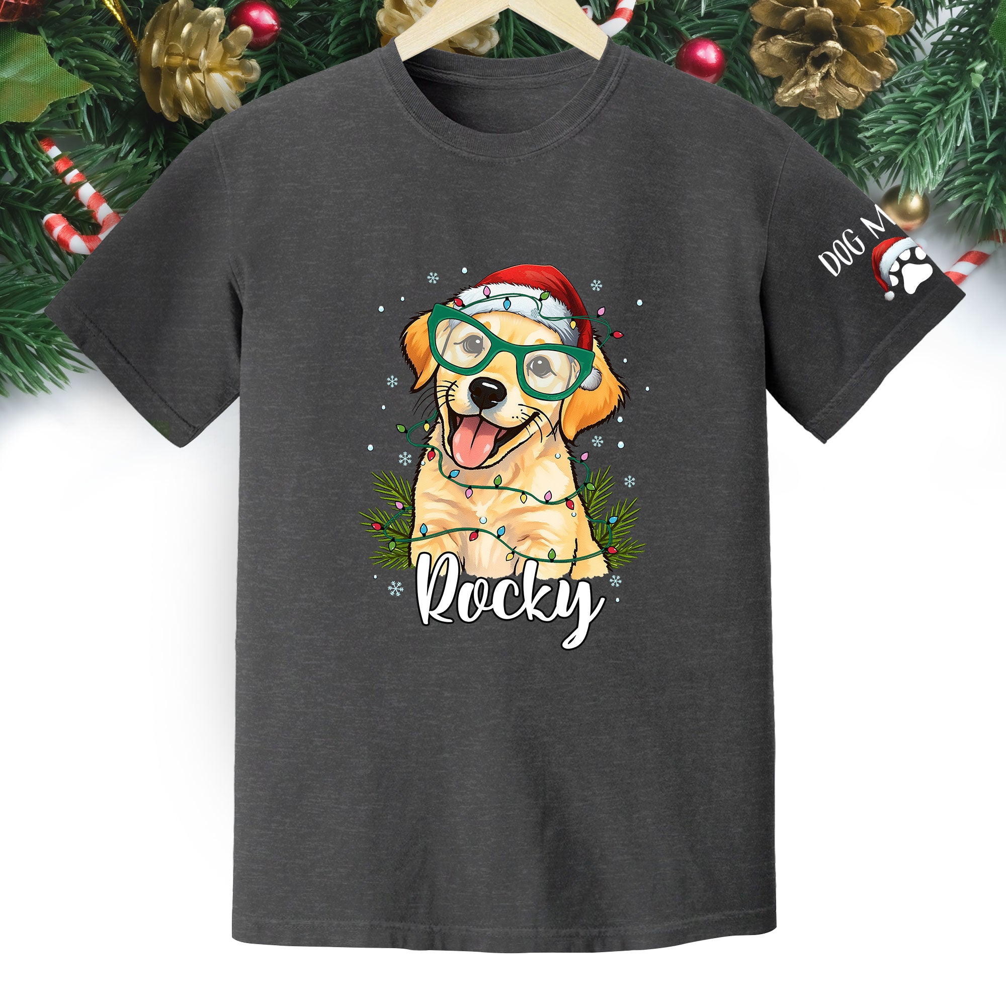 Custom Pet Christmas Shirt – Personalized Dog T-Shirt, Cute Holiday Gift for Pet Lovers