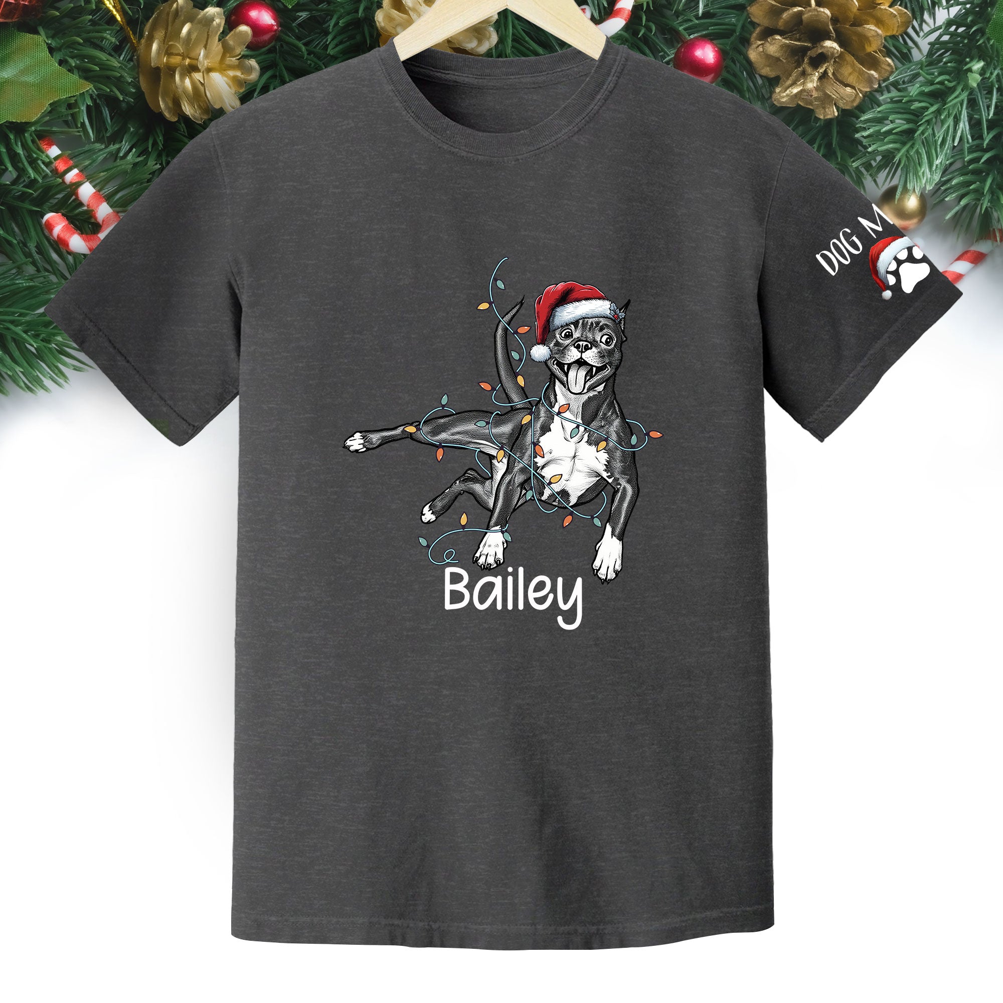 Personalized Dog Christmas T-Shirt – Custom Pet Photo Shirt, Gift for Pet Lovers