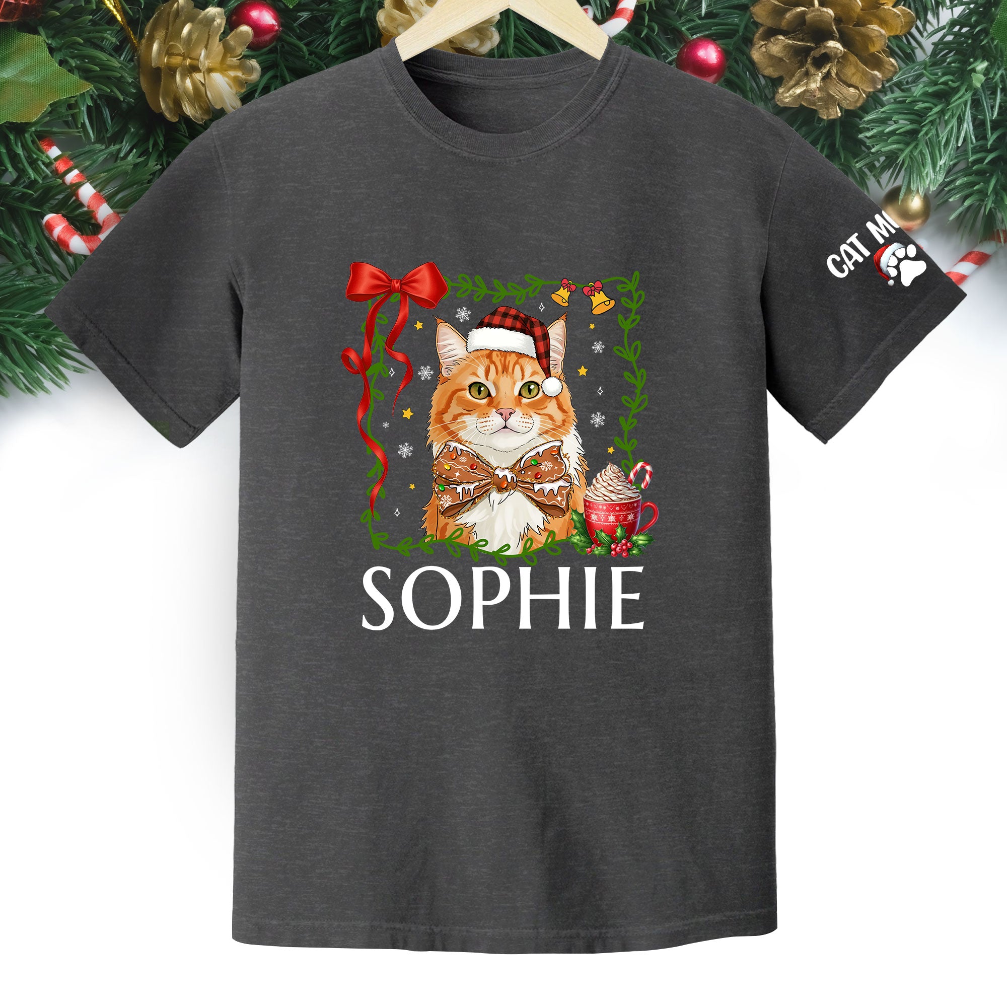 Custom Pet Christmas Shirt – Personalized Cat Photo Tee, Funny Holiday Gift for Cat Lovers