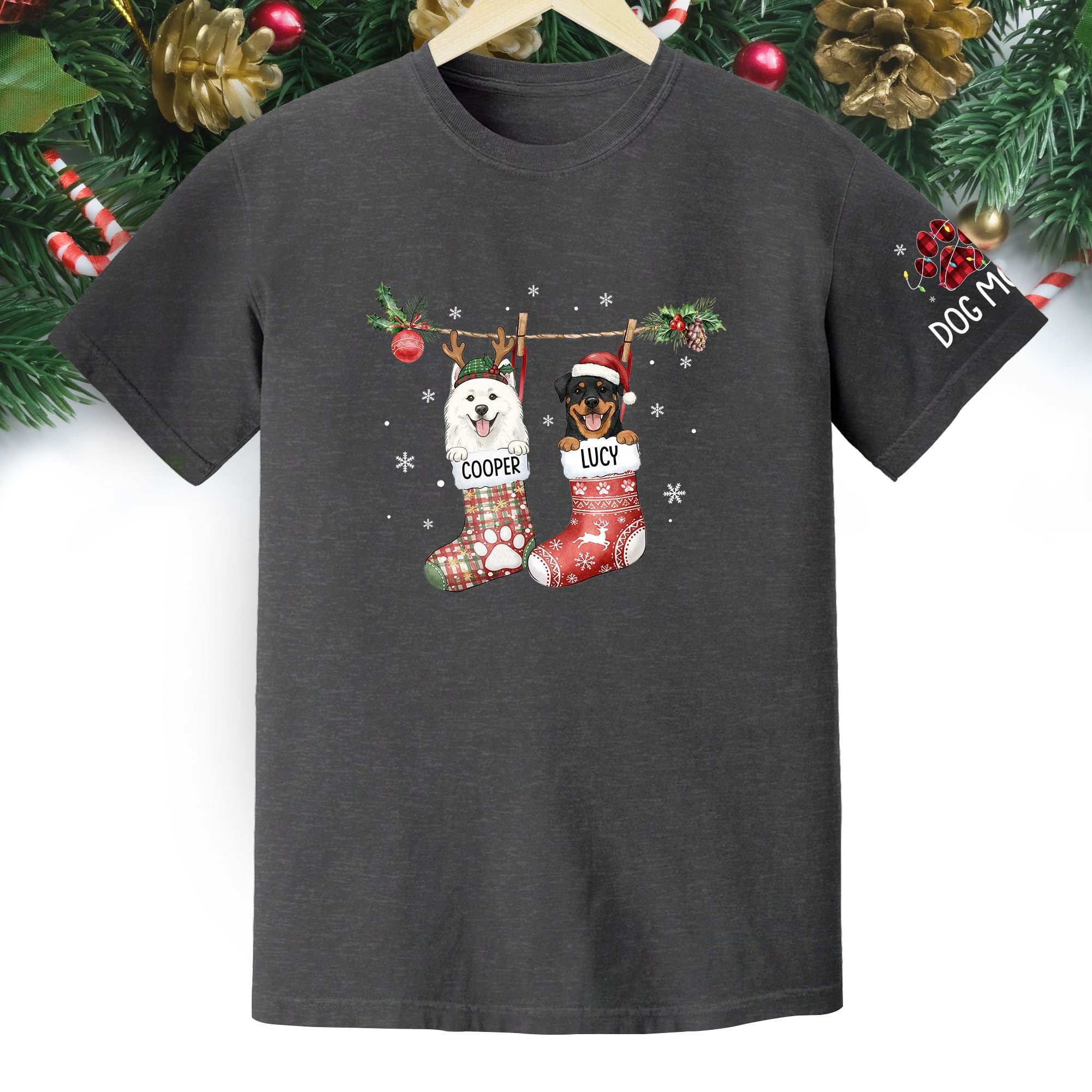 Custom Dog Lover Tee – Personalized Christmas Shirt, Cute Gift for Pet Lovers