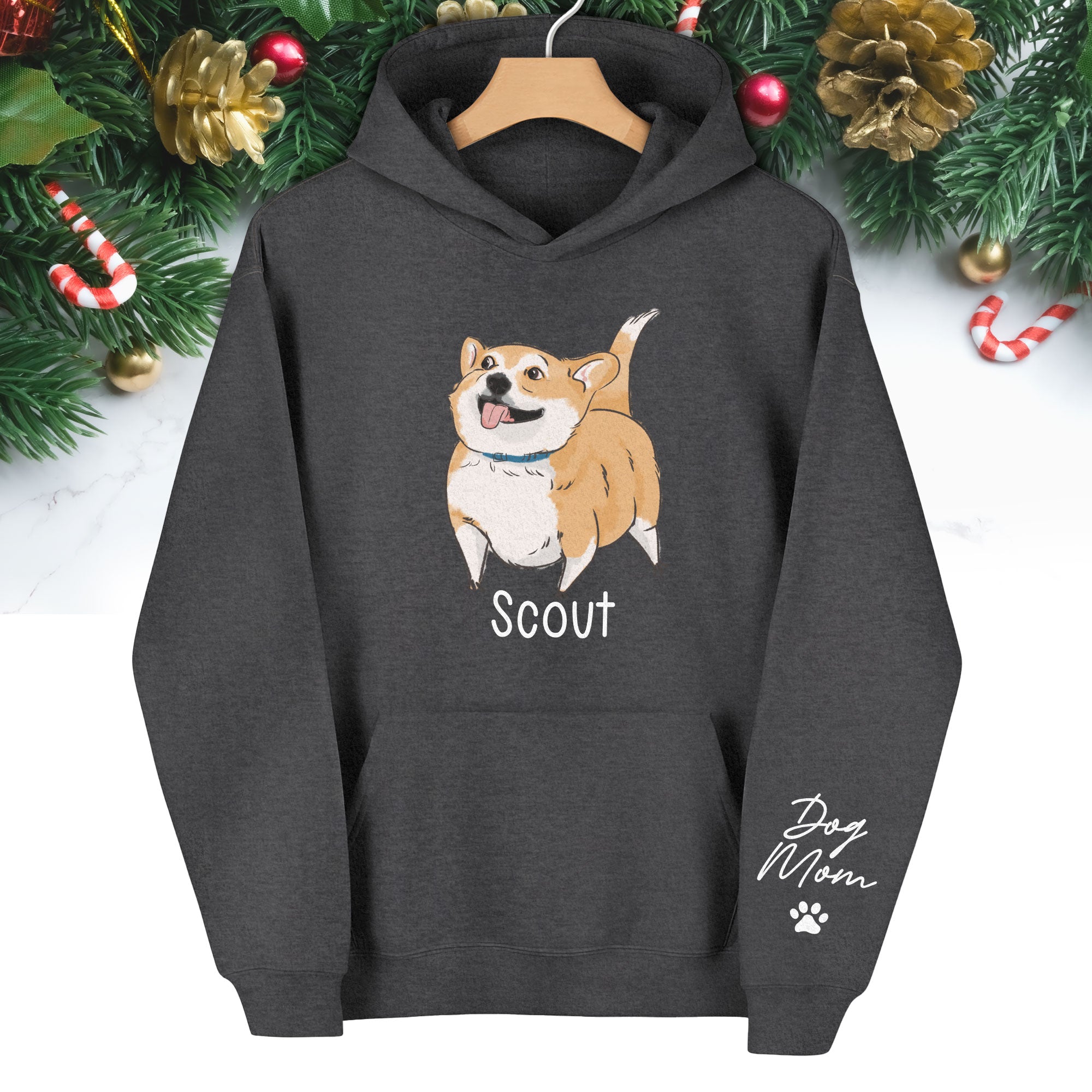 Custom Dog Mom Hoodie – Personalized Dog Hoodie with Pet Photo & Name, Cute Gift for Pet Lovers