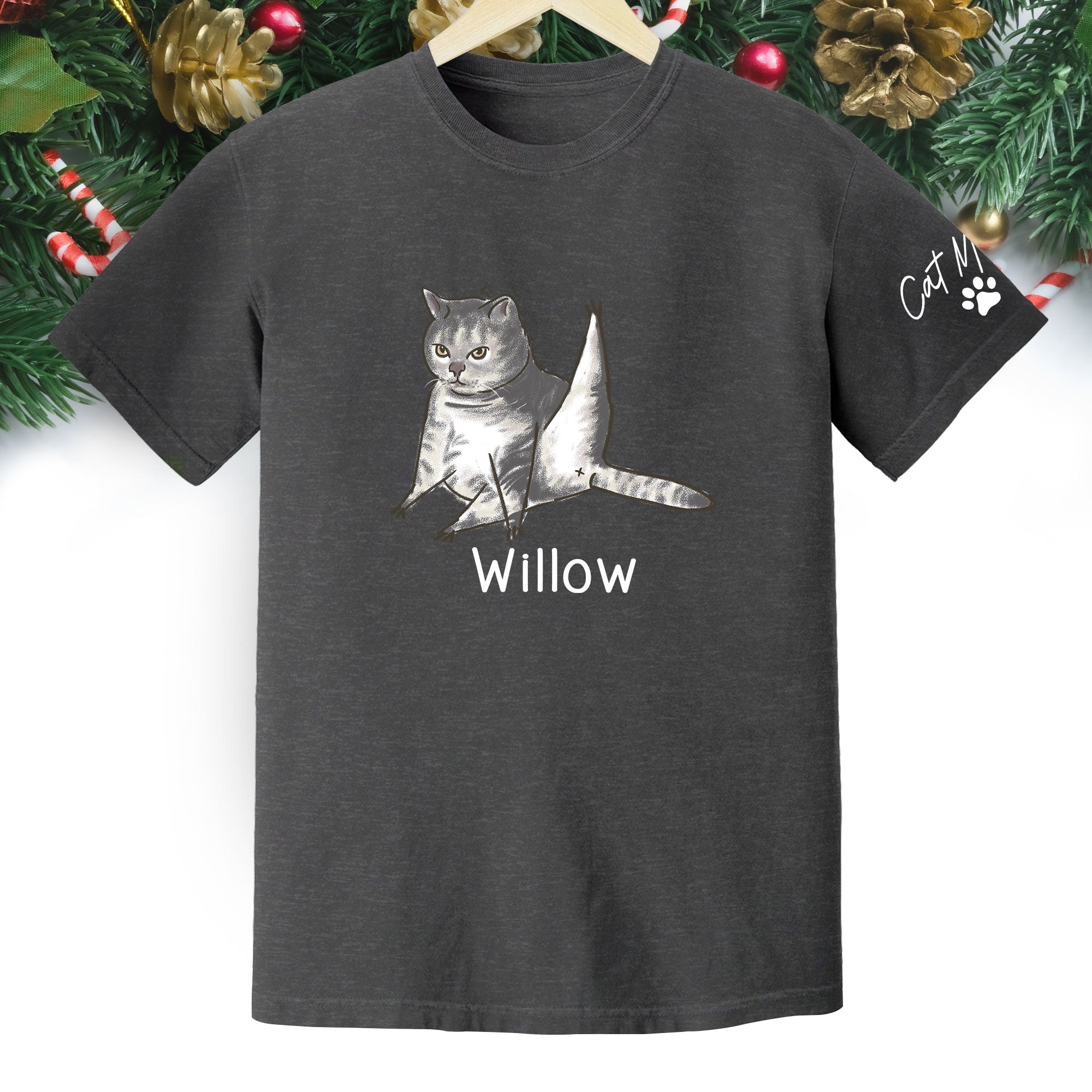 Custom Cat Mom T-Shirt – Personalized Funny Cat Shirt with Pet Photo & Name, Unique Gift for Cat Lovers
