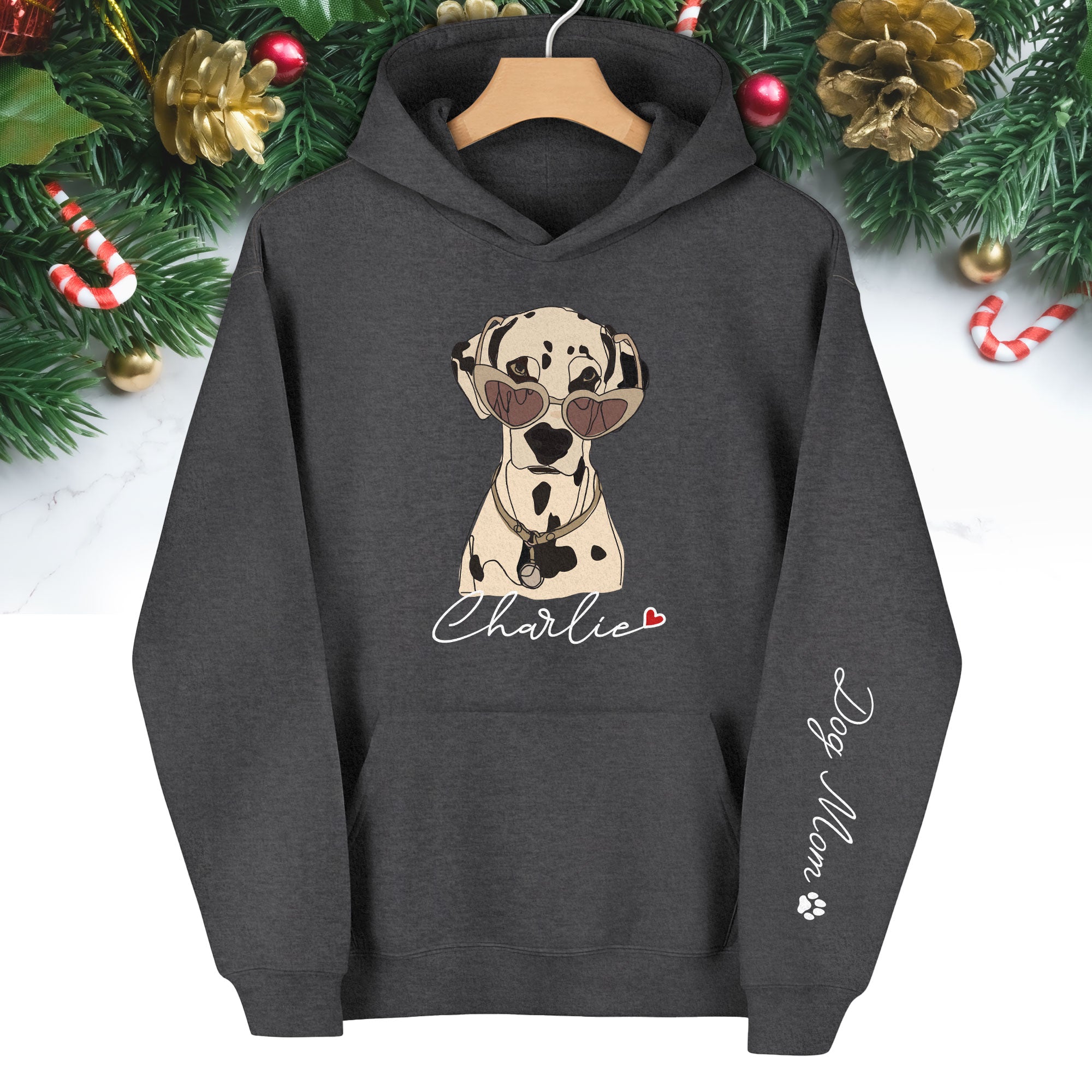 Personalized Dog Hoodie – Custom Pet Portrait with Name | Unique Gift for Pet Lovers