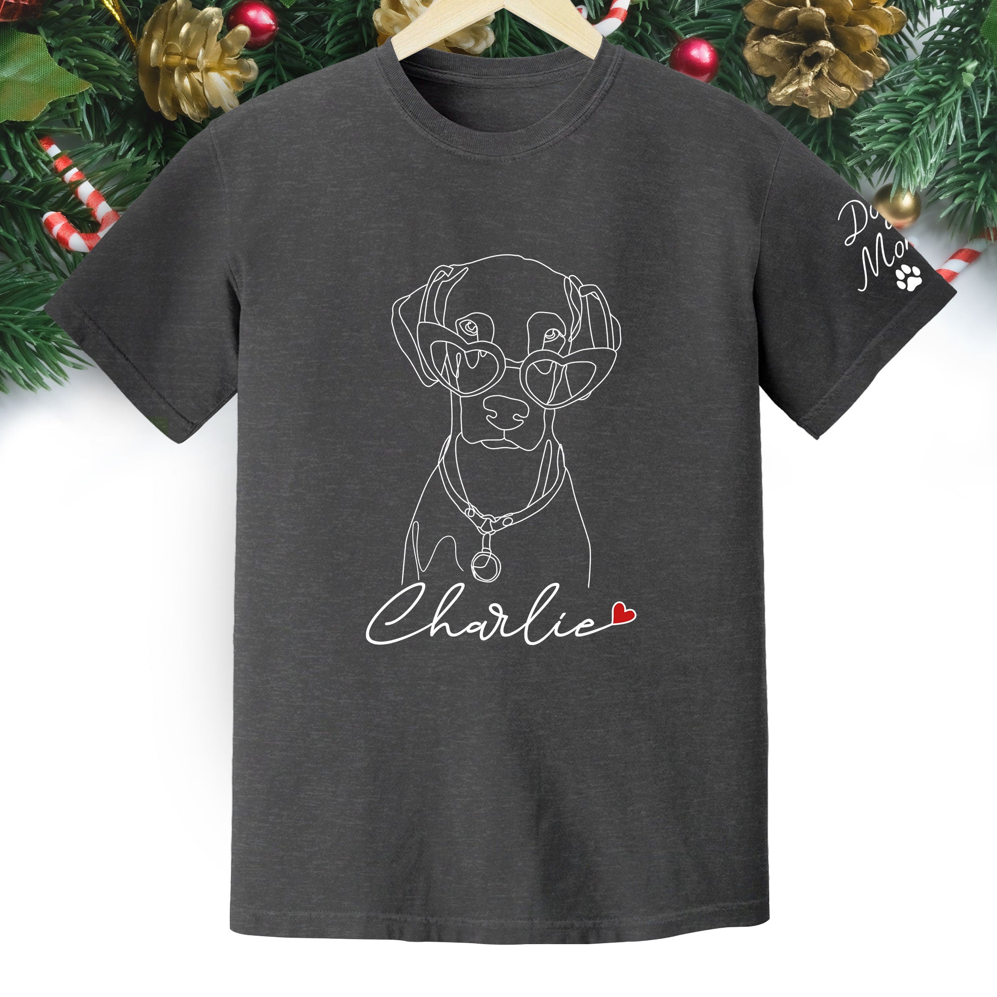 Personalized Dog Mom T-Shirt – Custom Pet Photo Shirt, Cute Christmas Gift for Dog Lovers