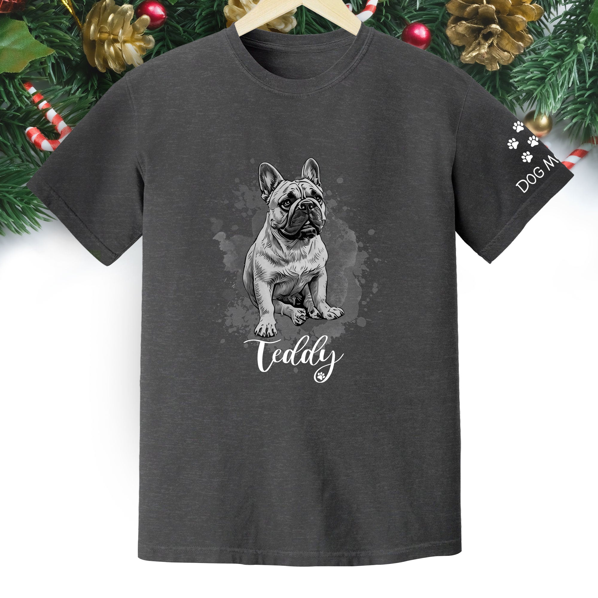 Custom Dog Mom T-Shirt – Personalized Pet Portrait Tee from Photo, Unique Gift for Dog Lovers