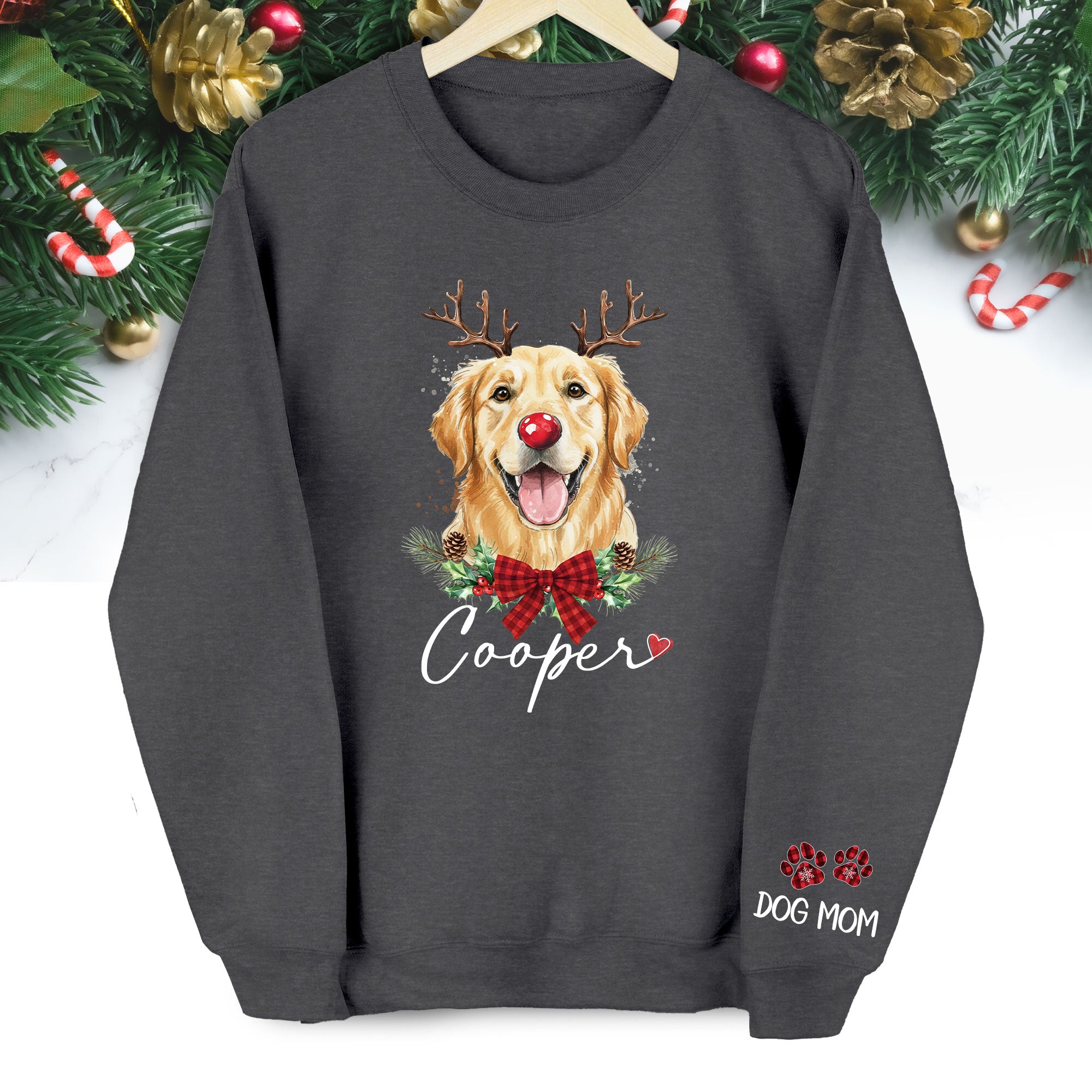 Custom Pet Face Dog Mom Sweatshirt – Personalized With Your Pup’s Photo
