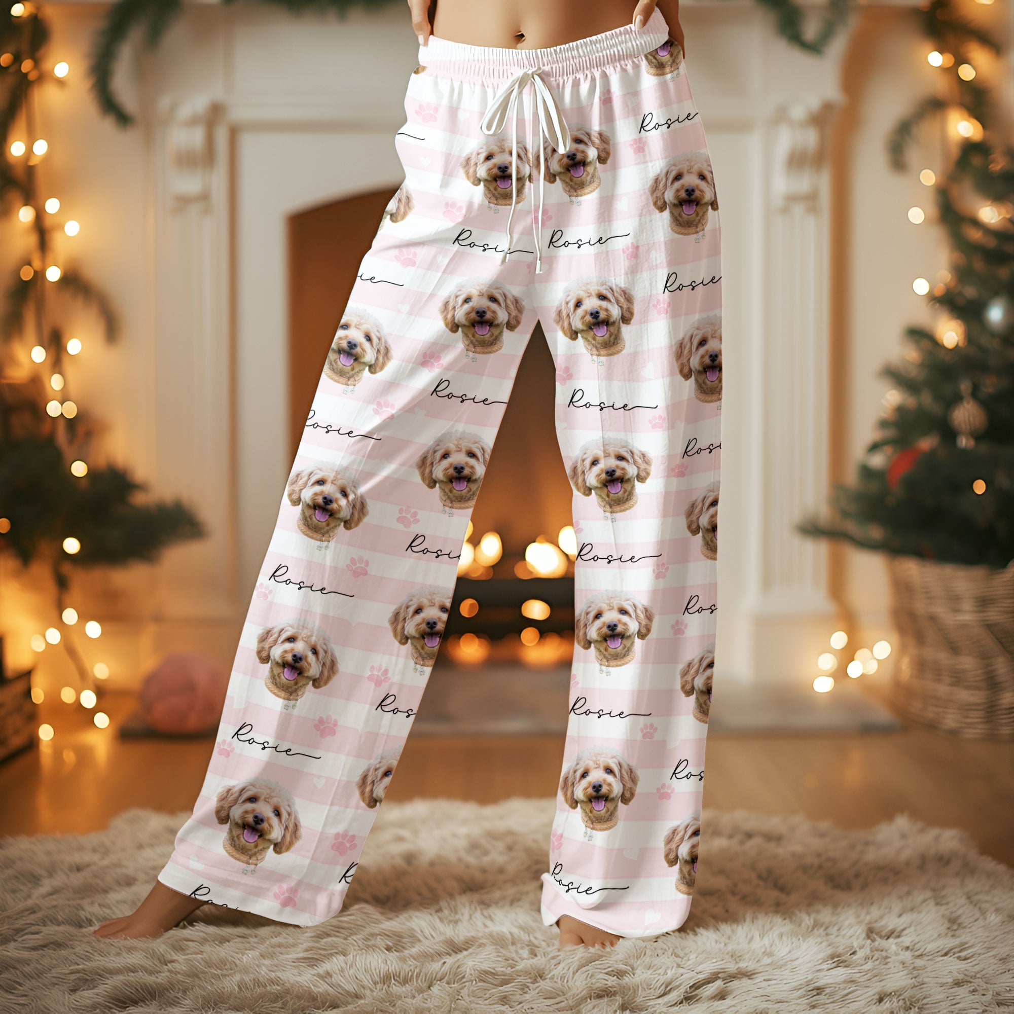 Personalized Pet Face Pajamas – Custom Family Christmas Matching PJs, Dog Mom Cozy Sleepwear