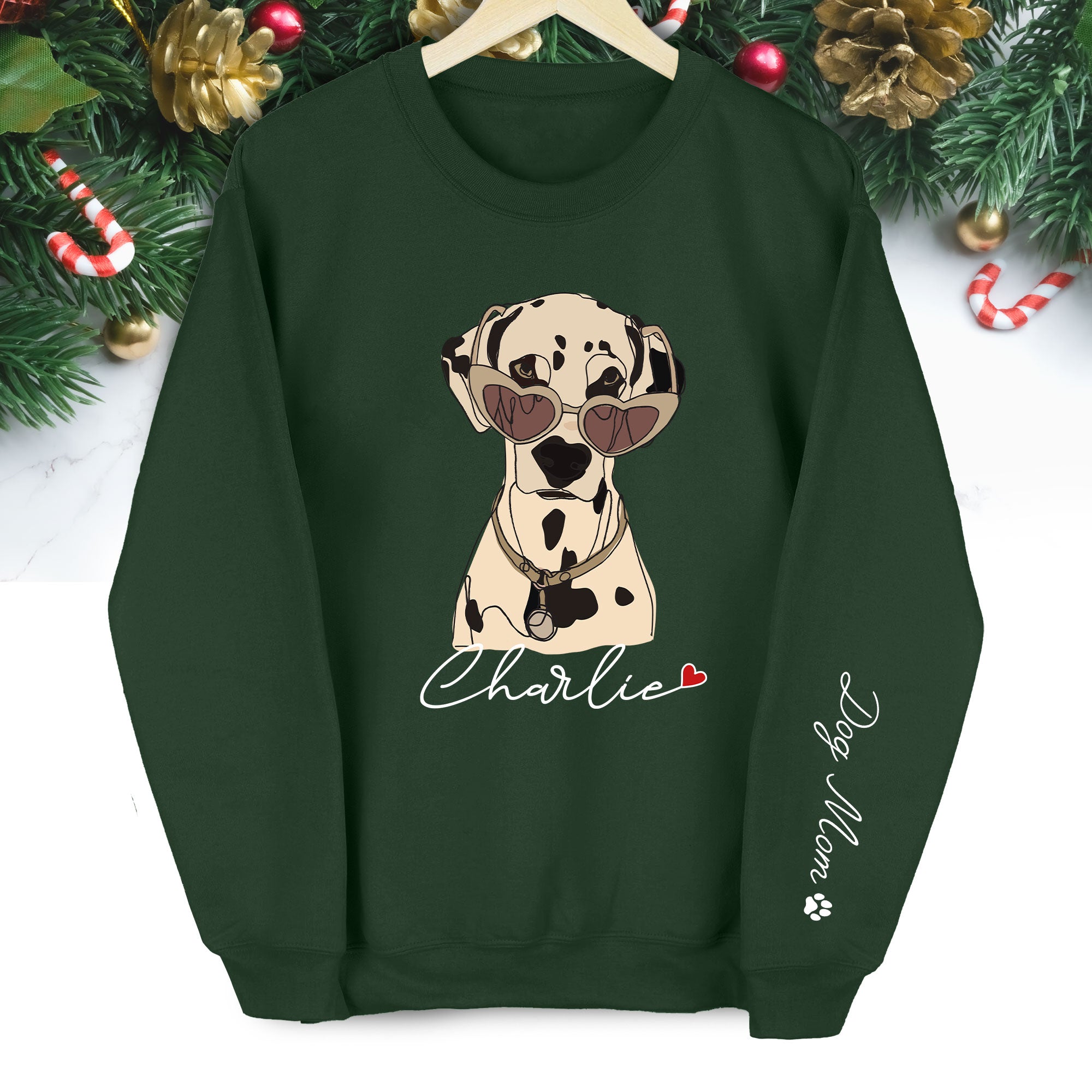 Custom Dog Sweatshirt – Personalized Pet Design with Your Dog’s Minimalist Portrait