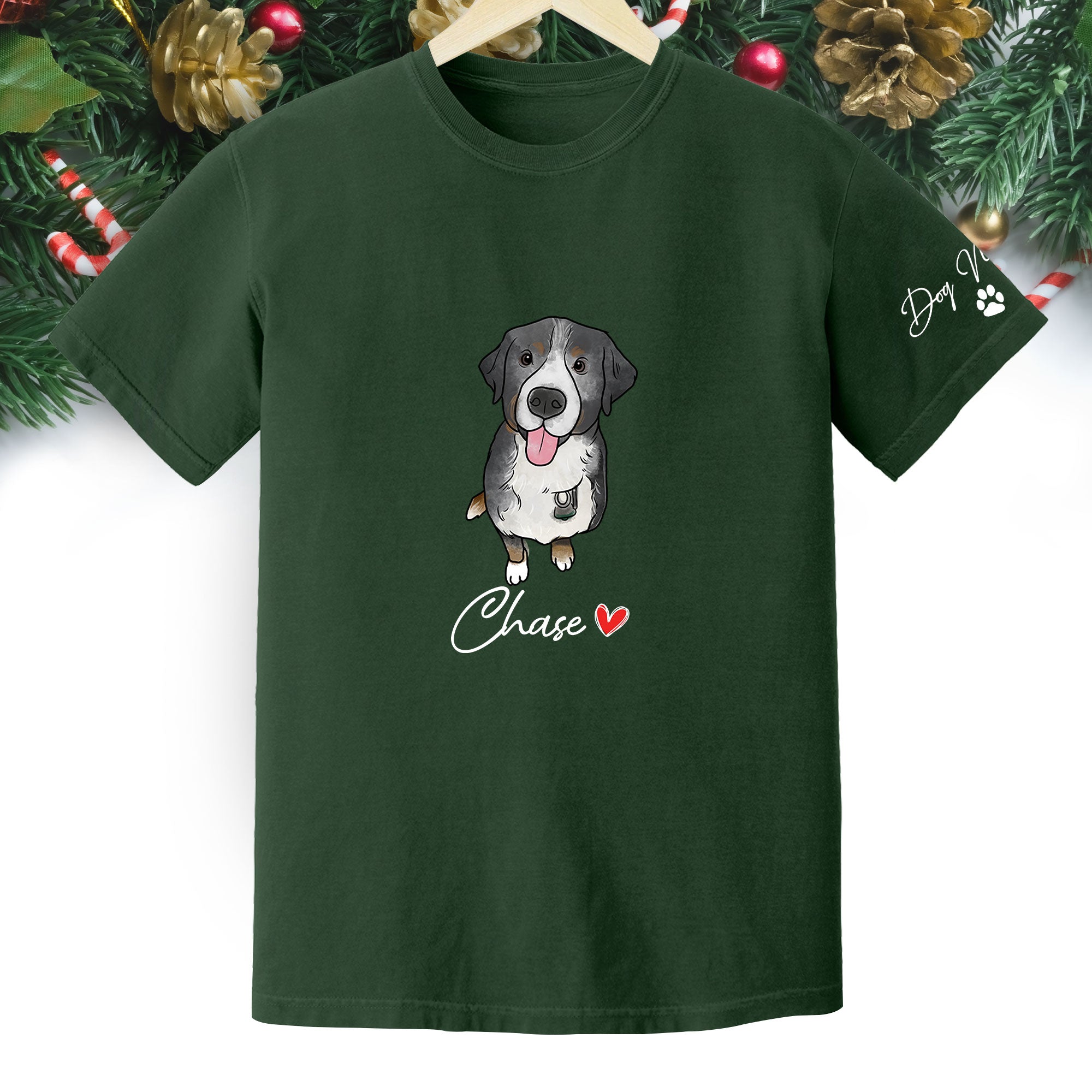 Personalized Dog Christmas Shirt – Custom Pet Photo Shirt, Gift for Dog Mom, Dog Dad