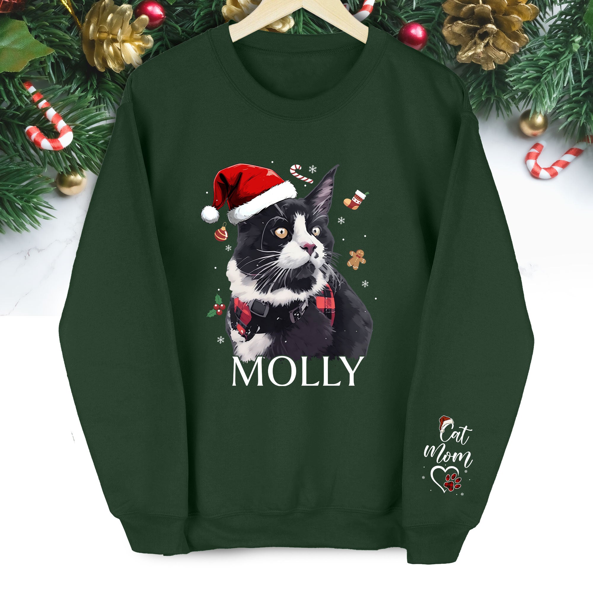 Personalized Sweatshirt for Cat Moms – Custom Cat Design with Your Pet’s Photo