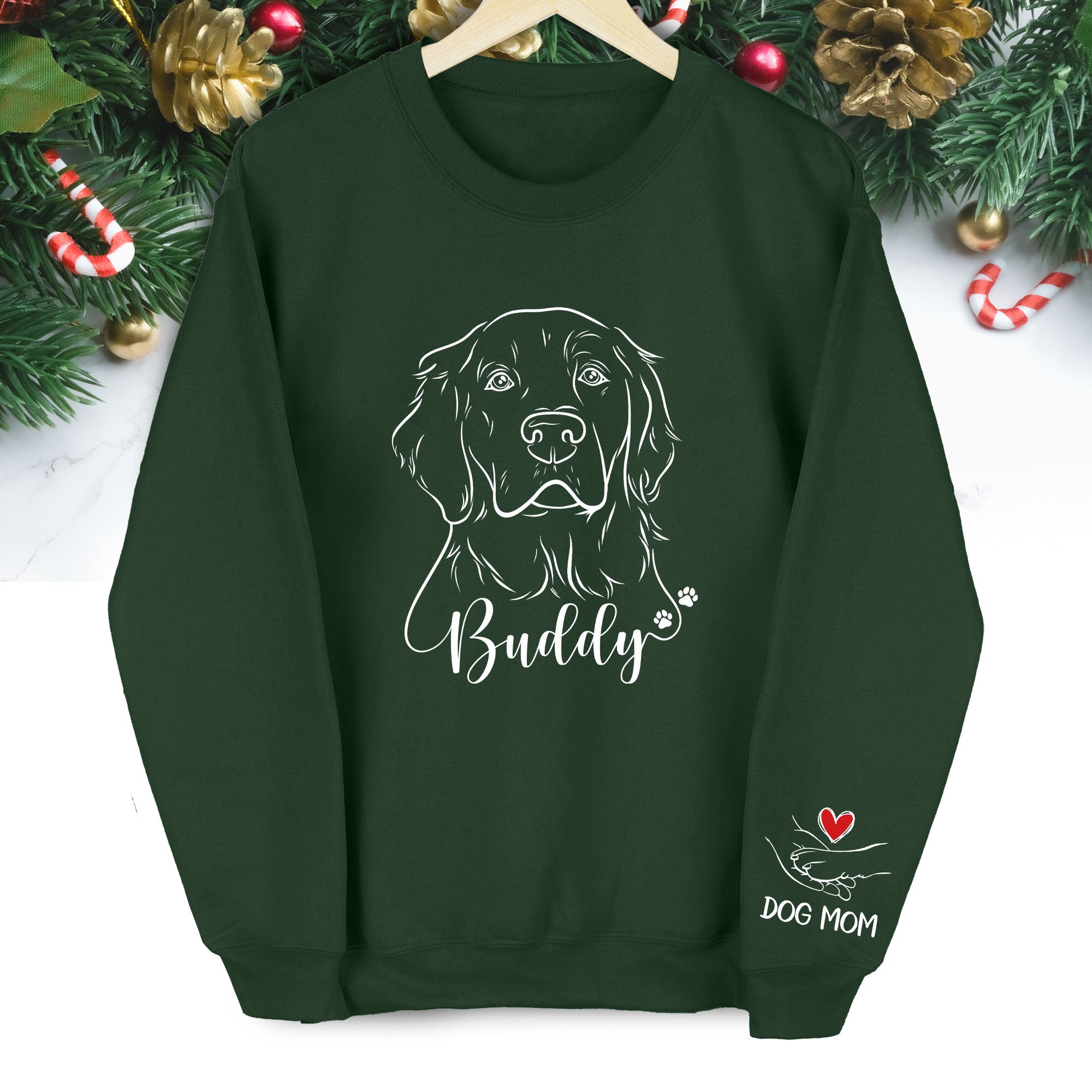 Custom Dog Mom Sweatshirt – Personalized Pet Photo Holiday Gift for Pet Lovers
