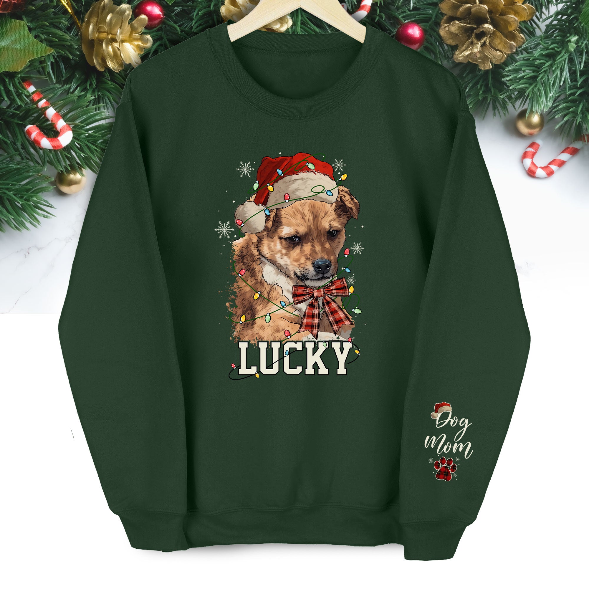 Custom Dog Christmas Sweatshirt – Personalized Pet Gift