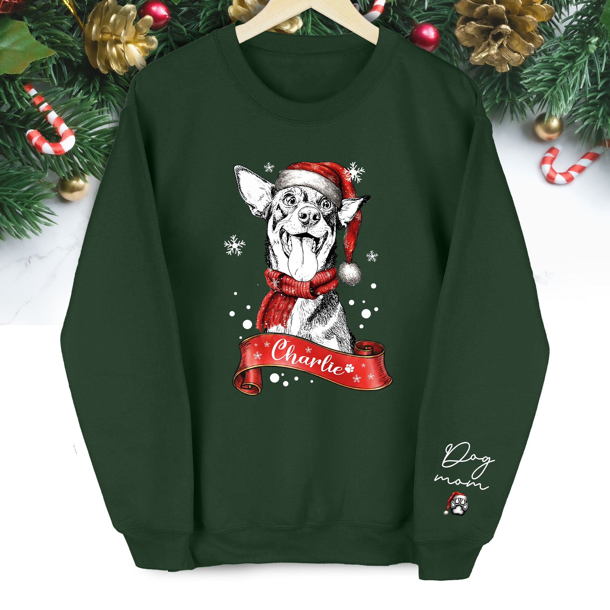 Personalized Dog Mom Sweatshirt, Dog Mom Gift, Christmas Sweatshirts For Women