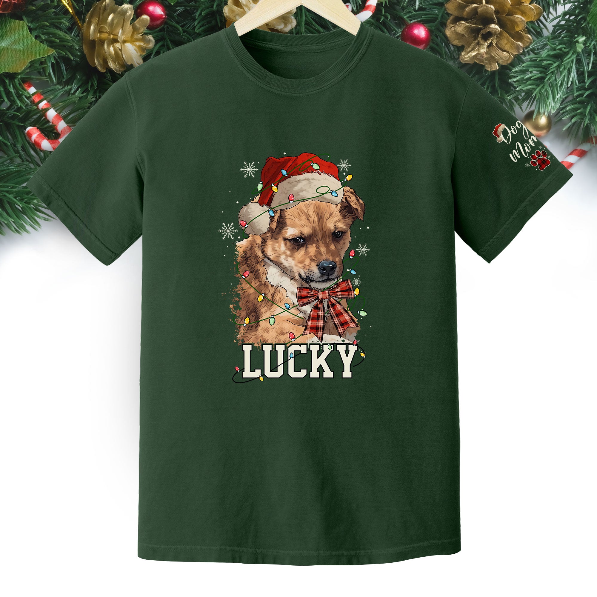 Custom Dog Shirt – Personalized Pet Photo T-Shirt, Holiday Gift for Dog Mom