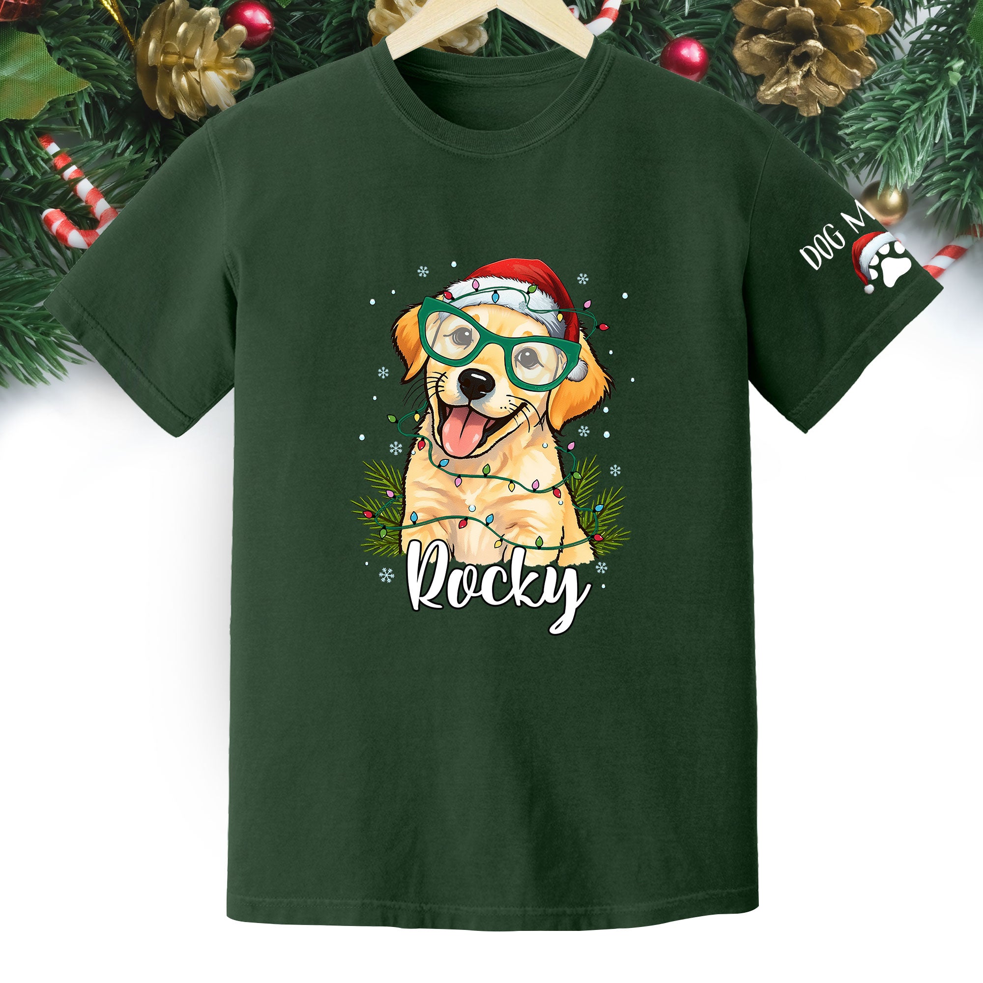 Custom Pet Christmas Shirt – Personalized Dog T-Shirt, Cute Holiday Gift for Pet Lovers