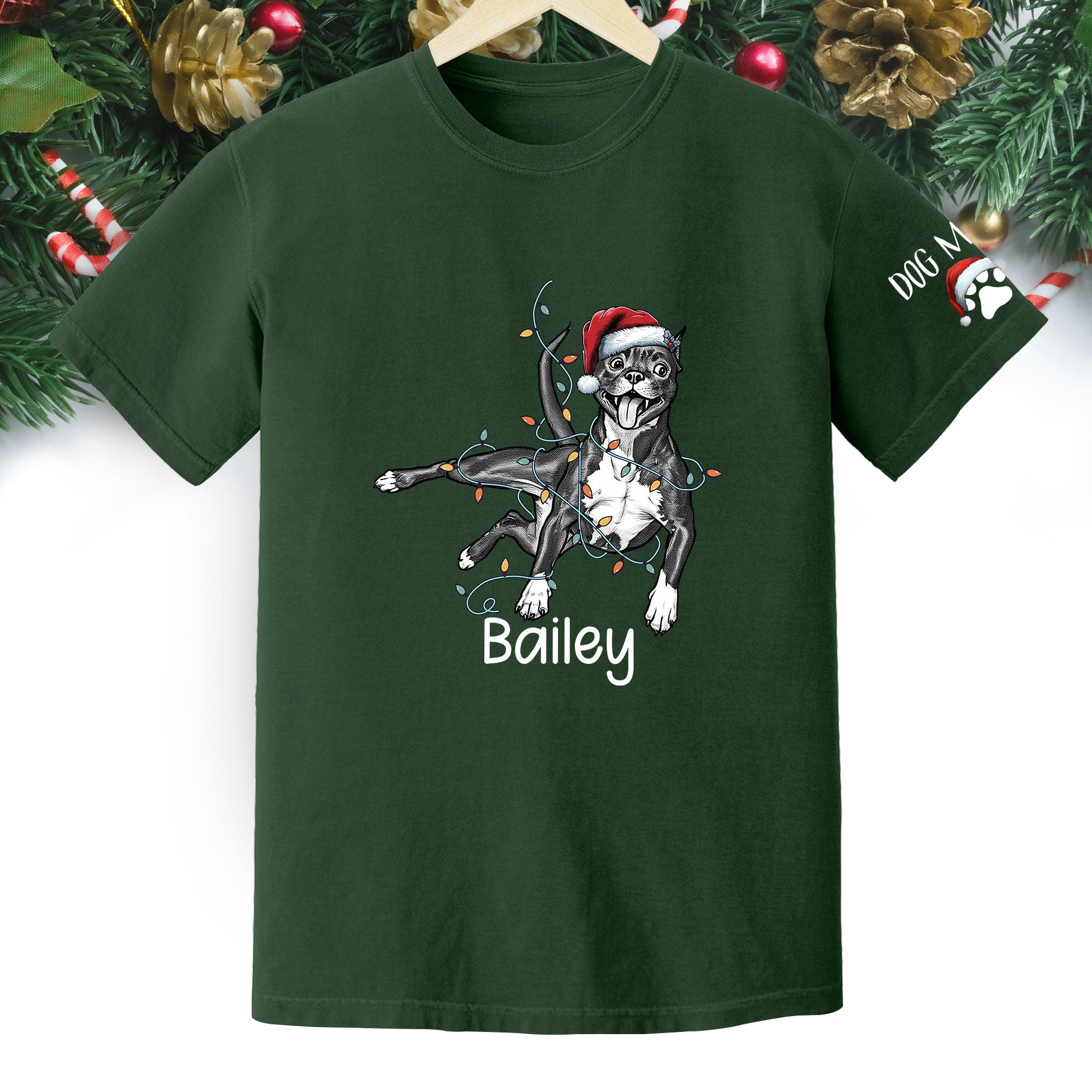Personalized Dog Christmas T-Shirt – Custom Pet Photo Shirt, Gift for Pet Lovers