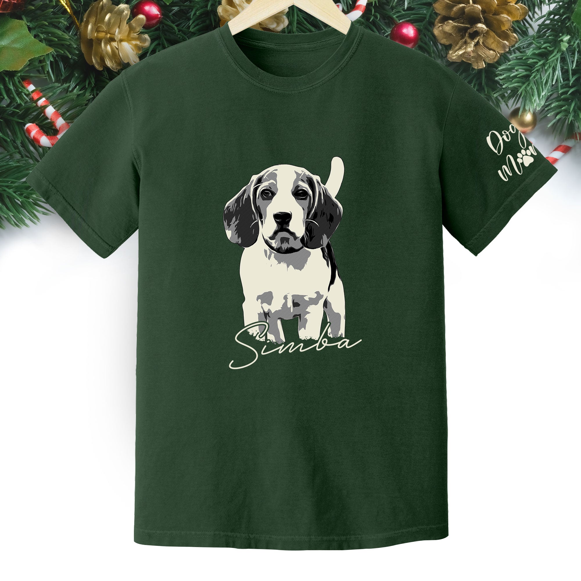 Custom Dog Lover T-Shirt with Name & Sleeve Print – Personalized Pet Graphic Tee