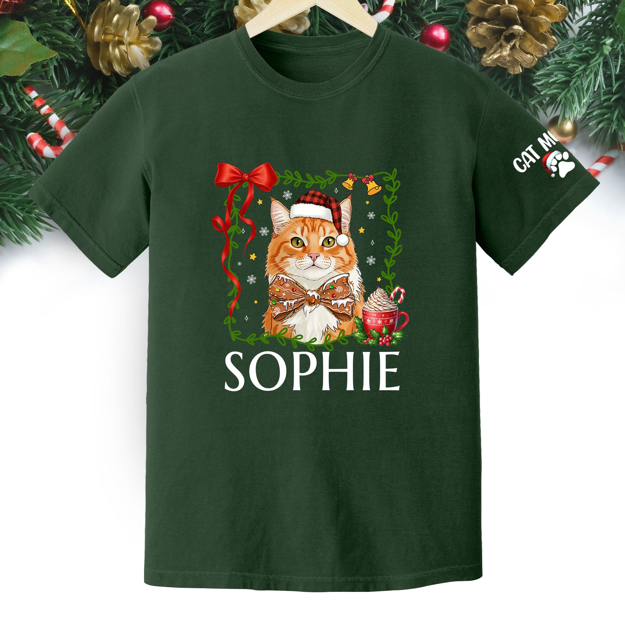 Custom Pet Christmas Shirt – Personalized Cat Photo Tee, Funny Holiday Gift for Cat Lovers