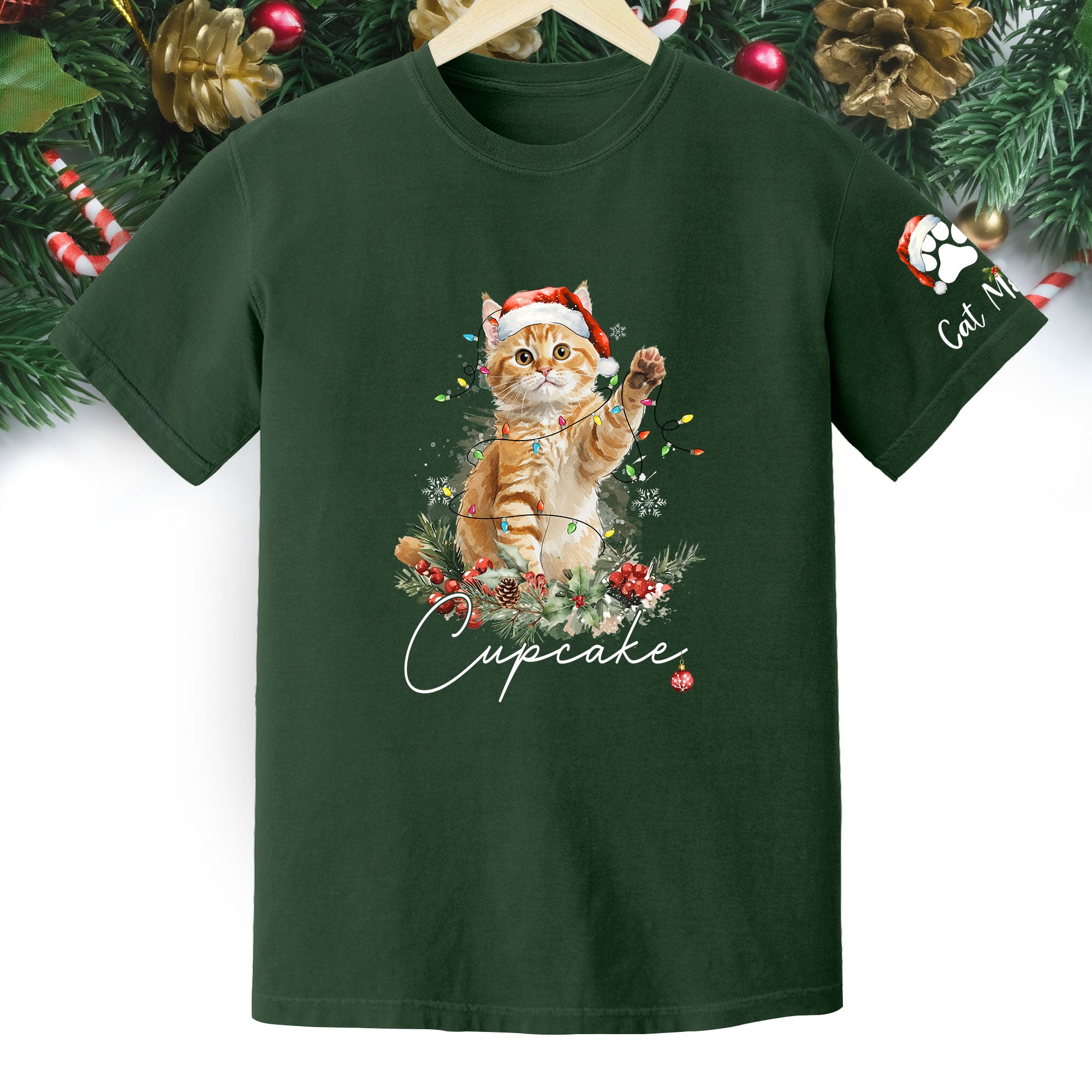 Custom Cat Lover T-Shirt – Personalized Pet Photo Christmas Shirt, Cute Gift for Pet Lovers