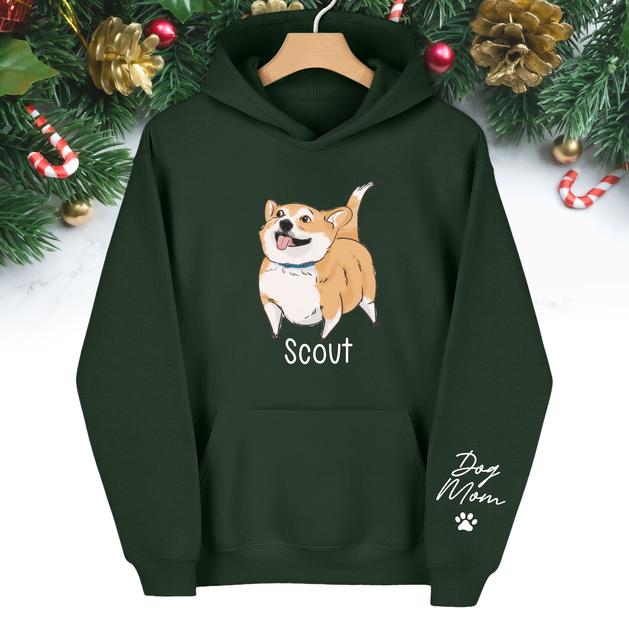 Custom Dog Mom Hoodie – Personalized Dog Hoodie with Pet Photo & Name, Cute Gift for Pet Lovers