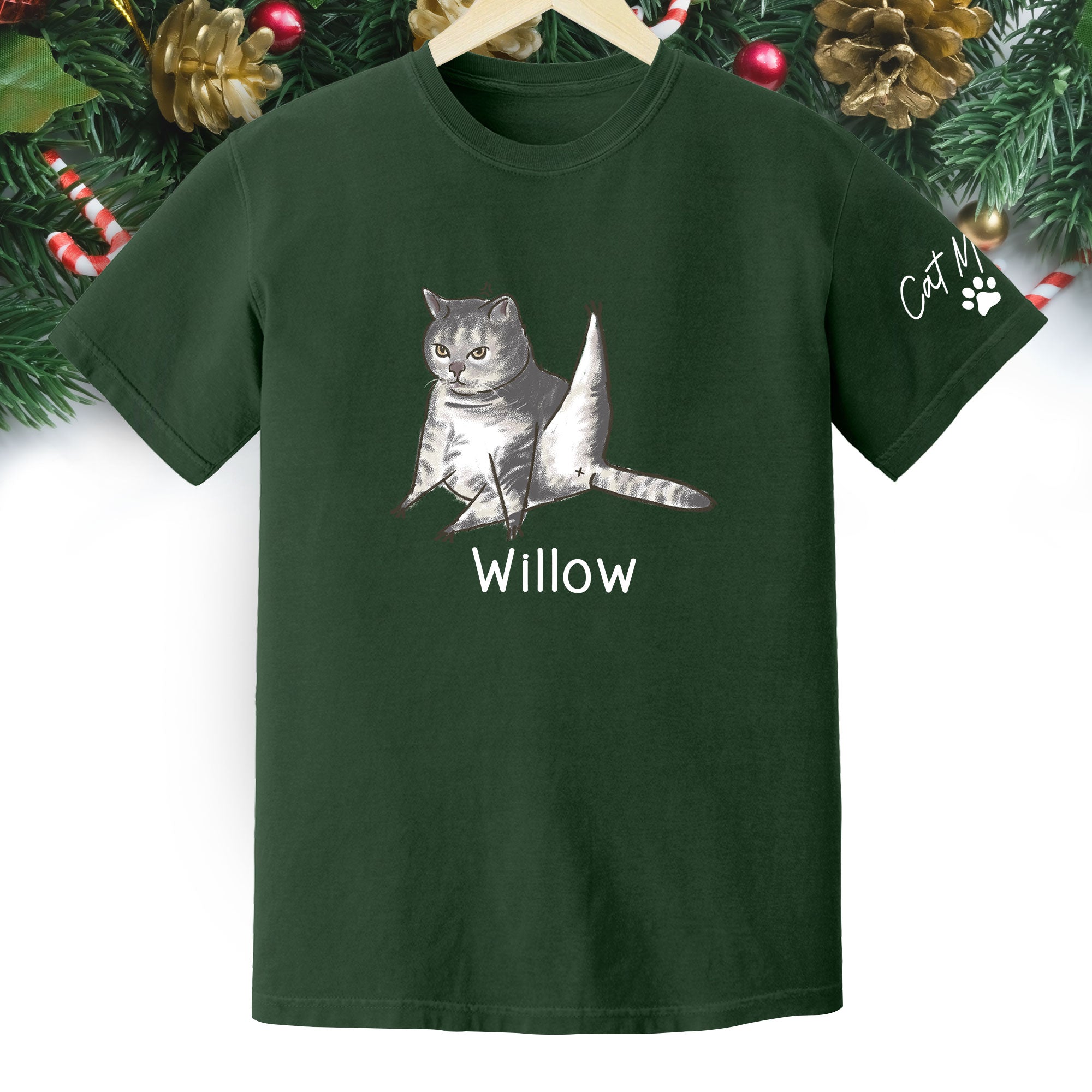 Custom Cat Mom T-Shirt – Personalized Funny Cat Shirt with Pet Photo & Name, Unique Gift for Cat Lovers