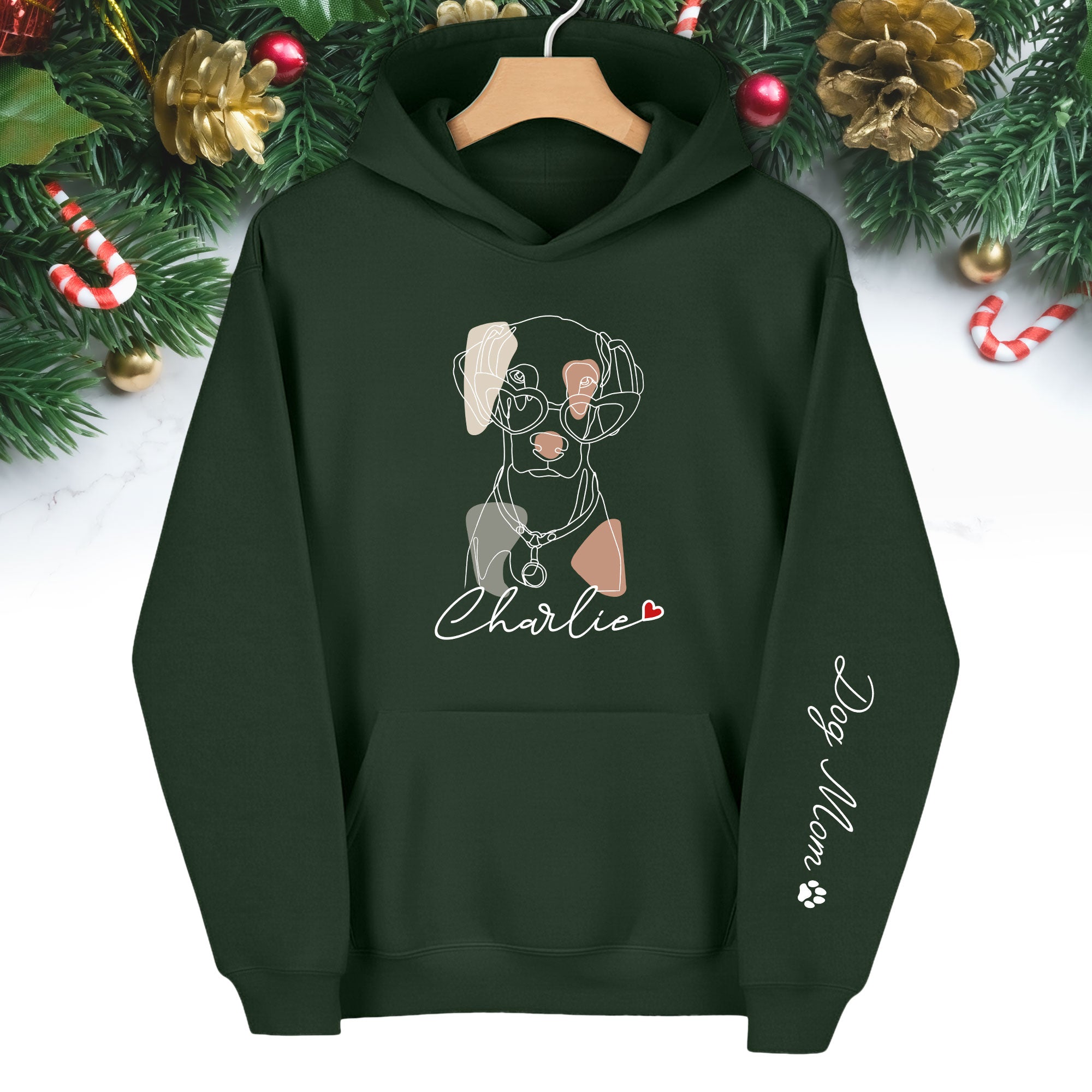 Custom Pet Line Art Hoodie – Personalized Dog & Cat Photo Gift for Pet Lovers