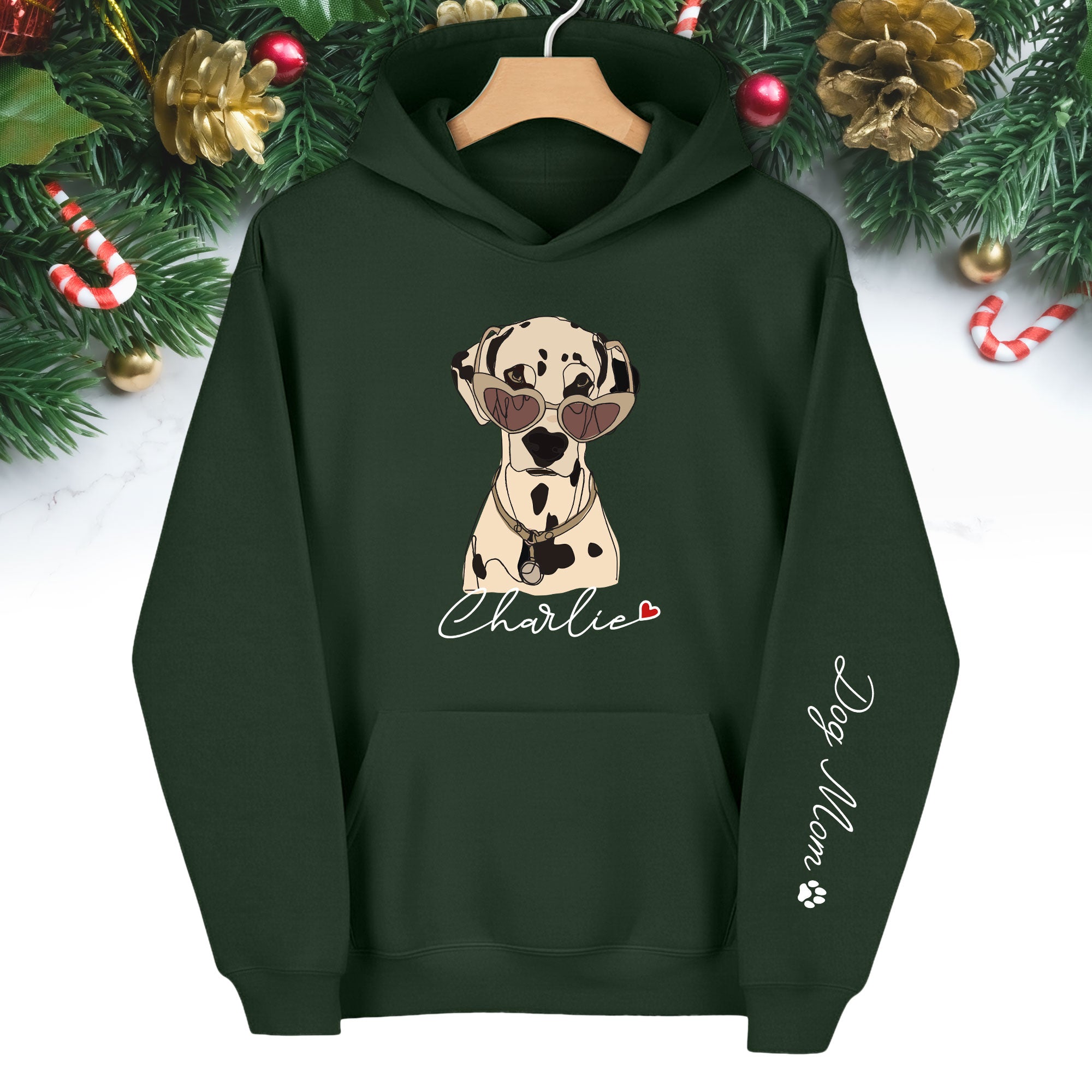 Personalized Dog Hoodie – Custom Pet Portrait with Name | Unique Gift for Pet Lovers