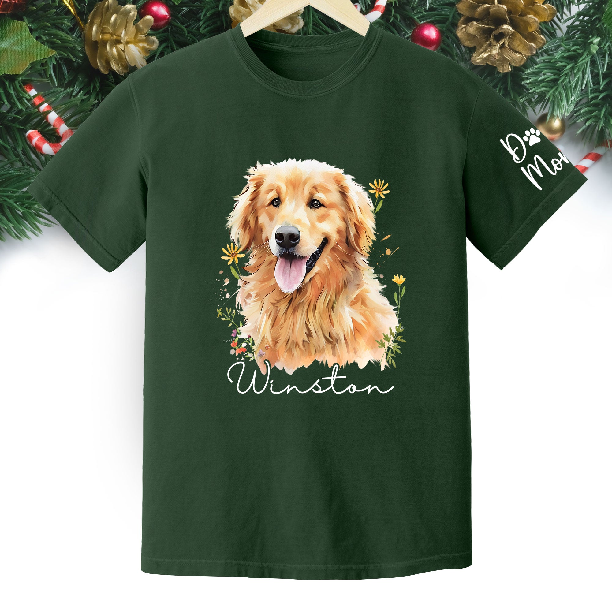 Custom Pet Portrait T-Shirt – Personalized Dog Lover Tee, Unique Gift for Dog Mom & Dog Dad