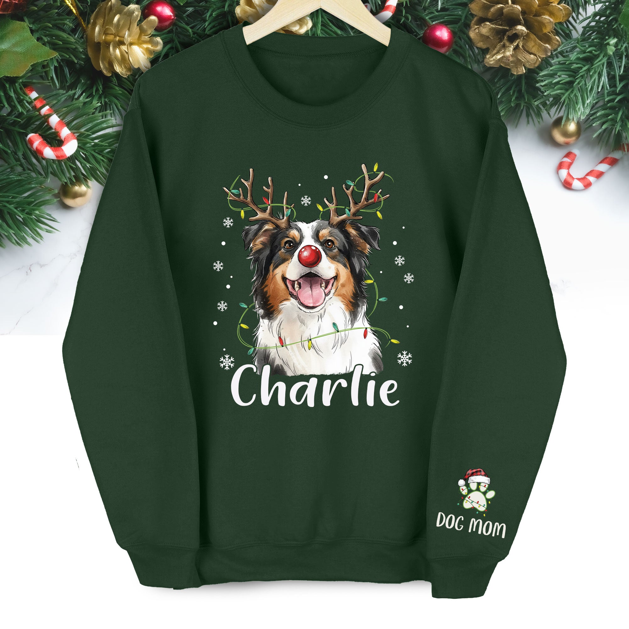 Personalized Dog Mom Sweatshirt with Custom Pet Face – Cozy Gift for Pet Owners