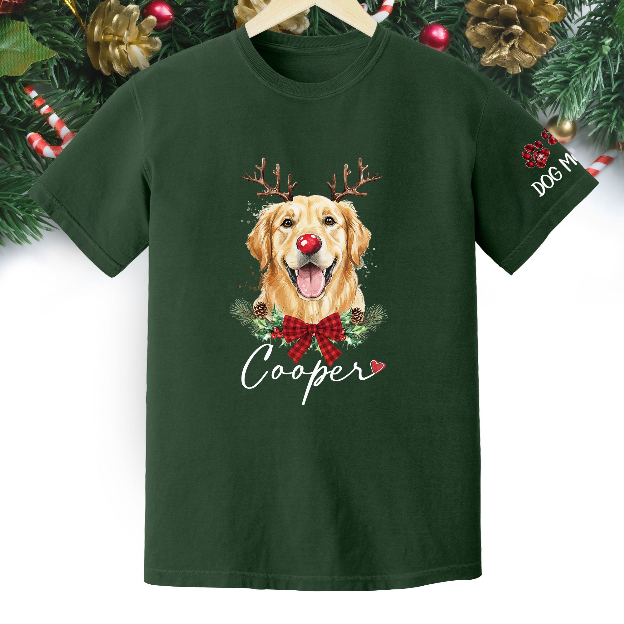 Dog Mom Christmas T-Shirt – Cute Personalized Holiday Tee for Pet Lovers