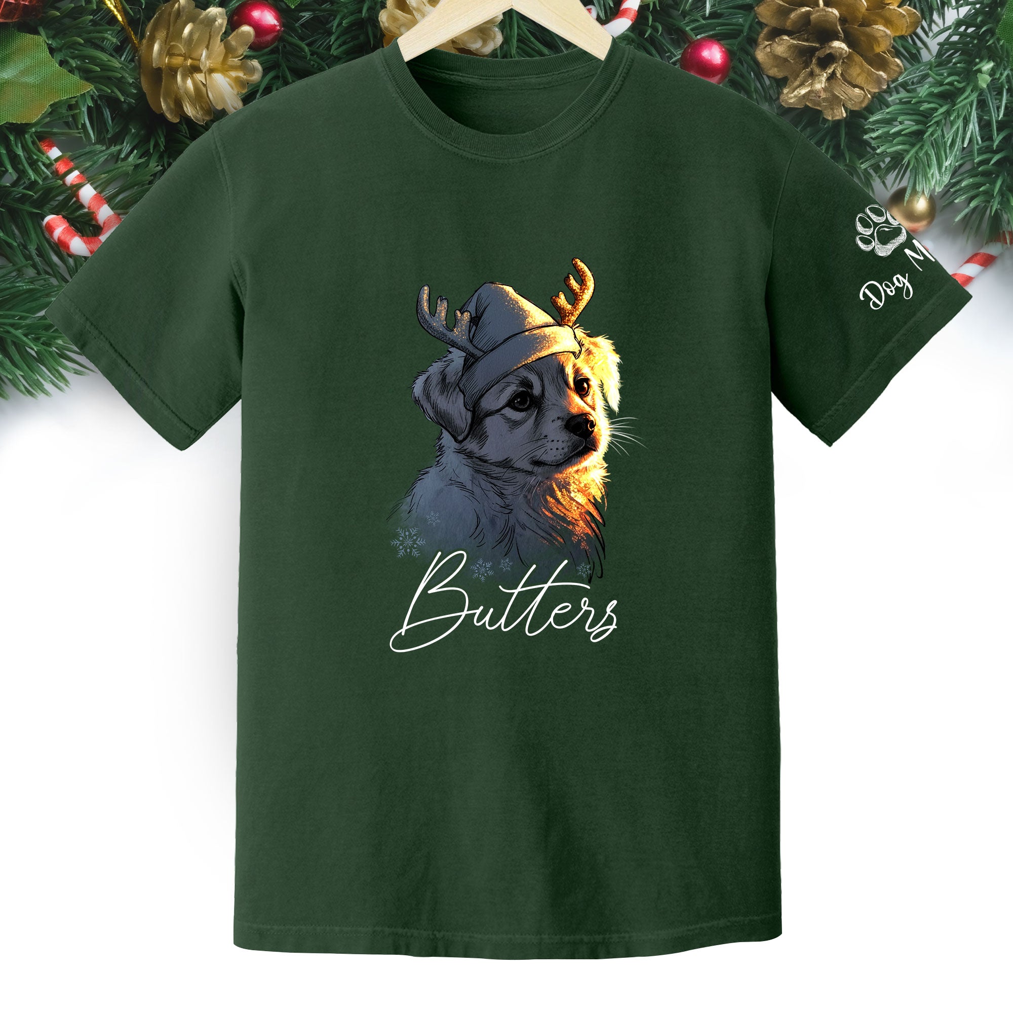 Festive Dog Mom Tee – Christmas Shirt for Women Who Love Their Pup