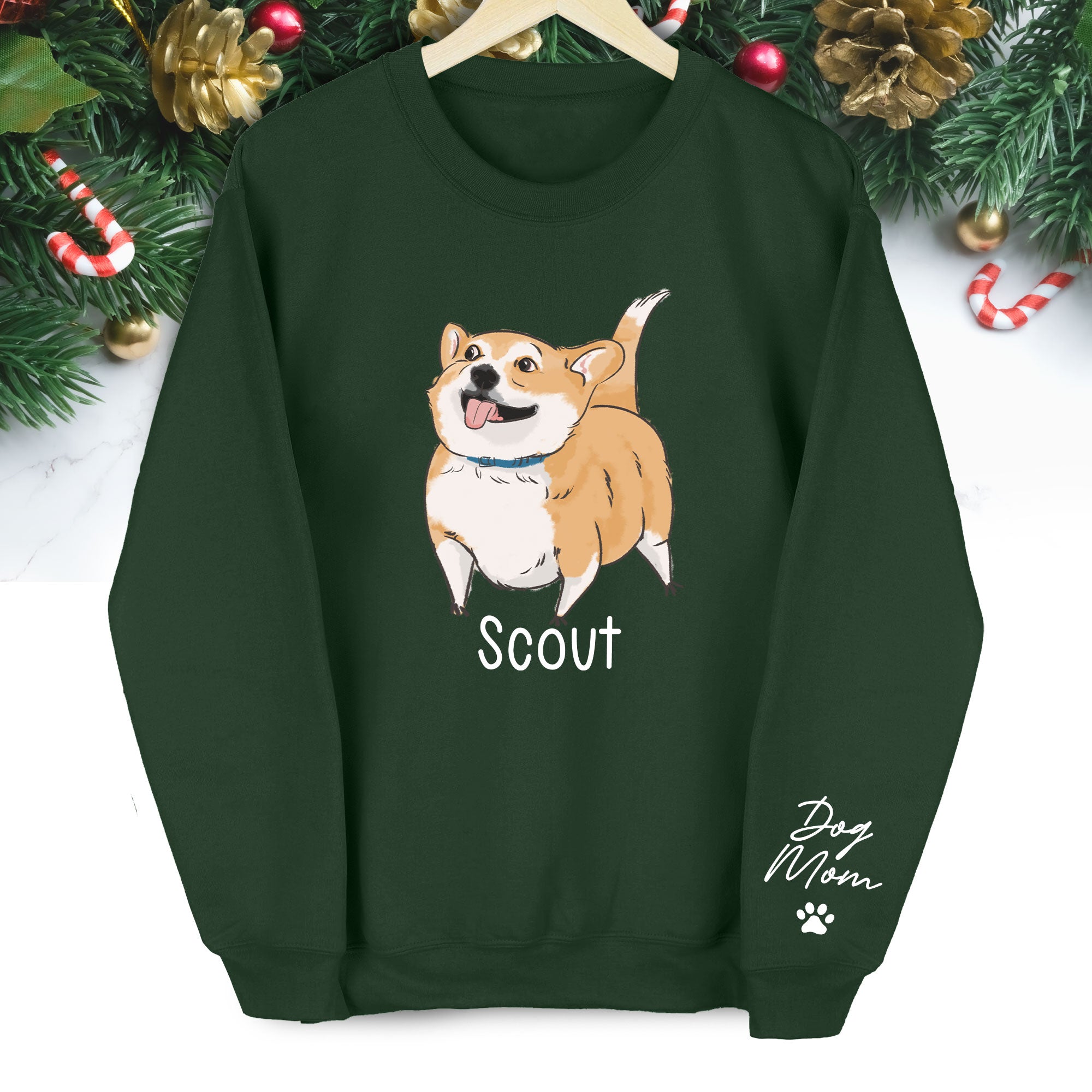 Custom Dog Sweatshirt - Photo & Text Personalized Christmas Gift for Pet Lovers