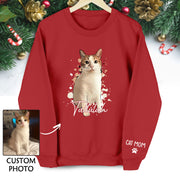 Personalized Cat Mom Sweatshirt – Custom Photo Sweatshirt for Women Cat Lovers