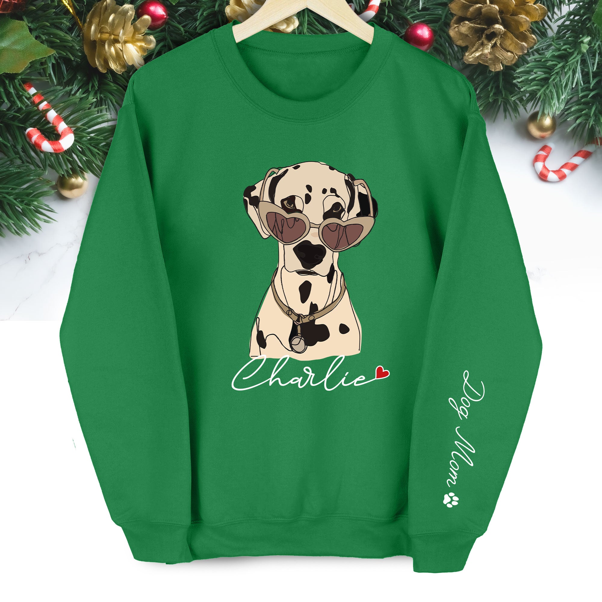 Custom Dog Sweatshirt – Personalized Pet Design with Your Dog’s Minimalist Portrait