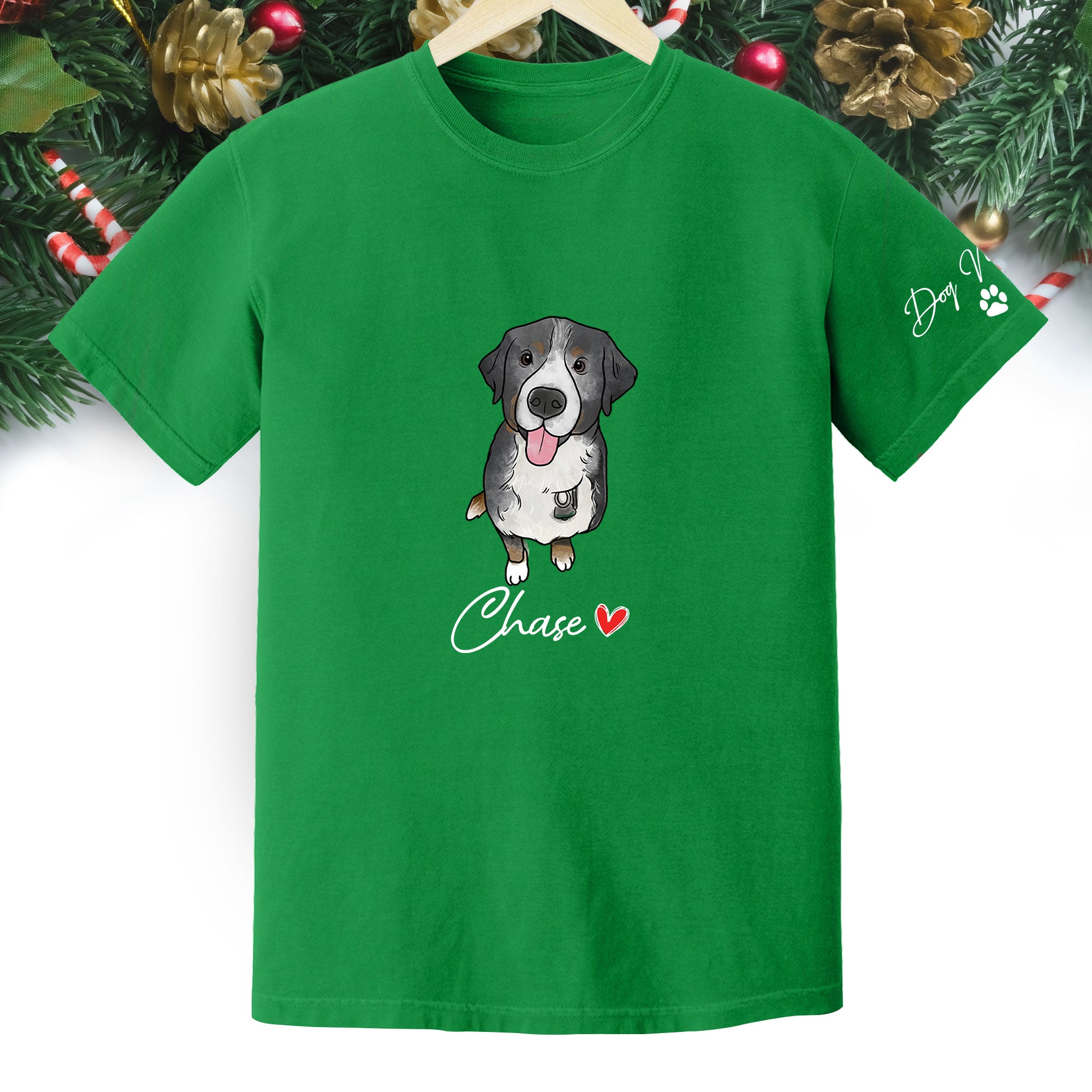Personalized Dog Christmas Shirt – Custom Pet Photo Shirt, Gift for Dog Mom, Dog Dad