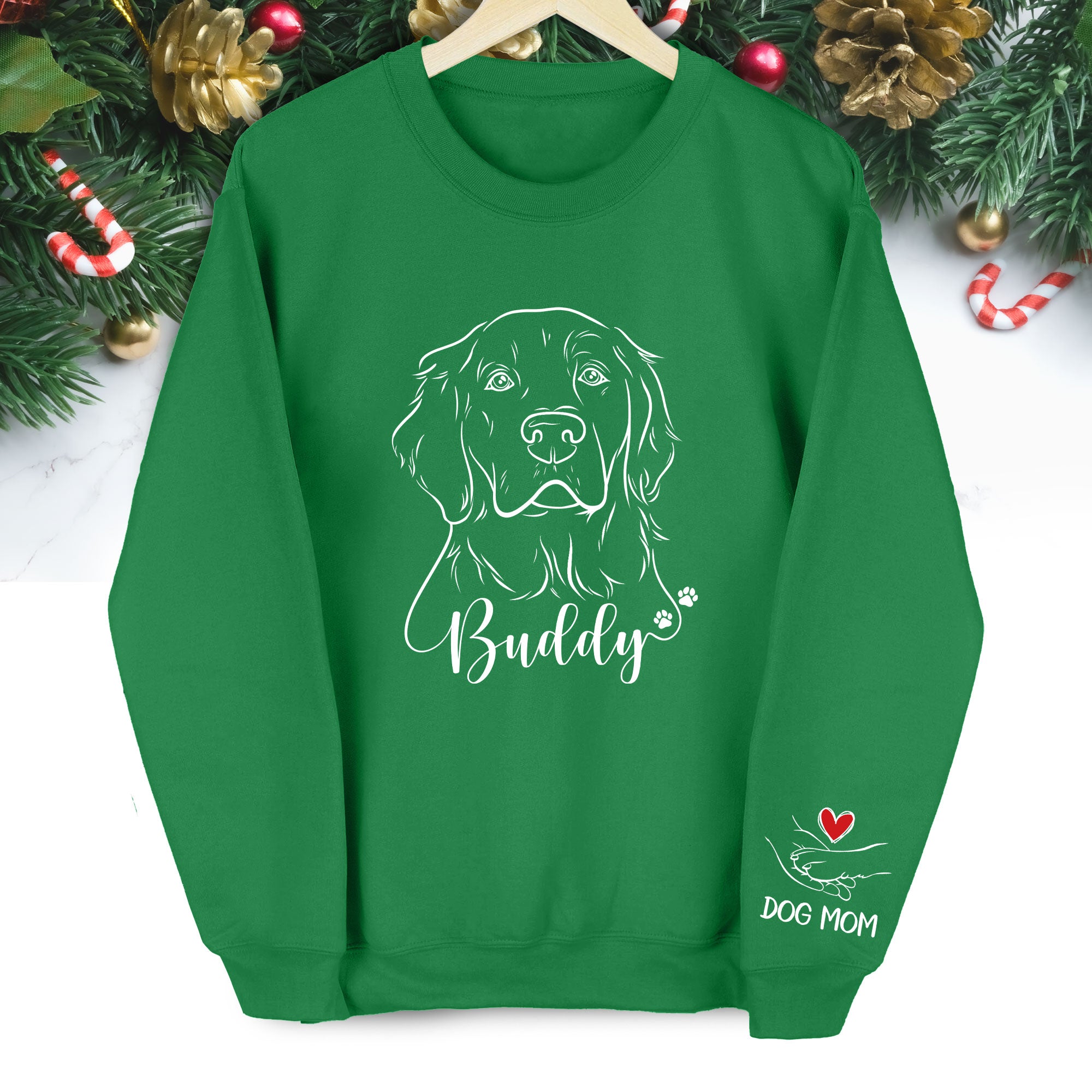 Custom Dog Mom Sweatshirt – Personalized Pet Photo Holiday Gift for Pet Lovers