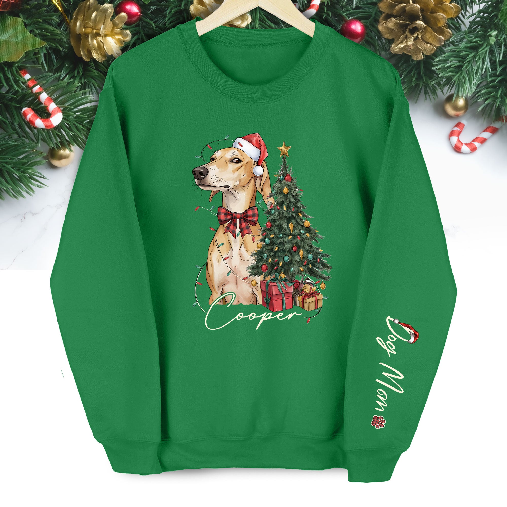 Personalized Dog Mom Sweatshirt, Christmas Sweatshirts For Women, Dog Mom Gift